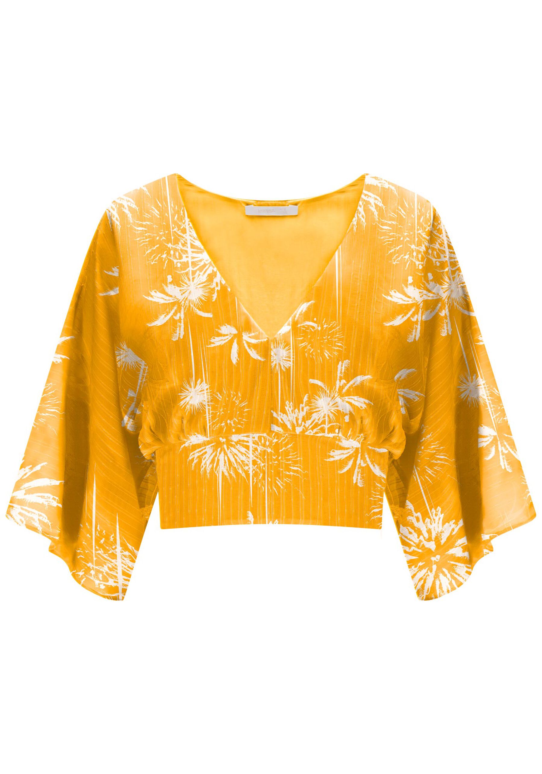 Blusa Cropped Manga 3/4 Estampada, . Blusa Cropped Manga 3/4 Estampada, , large.