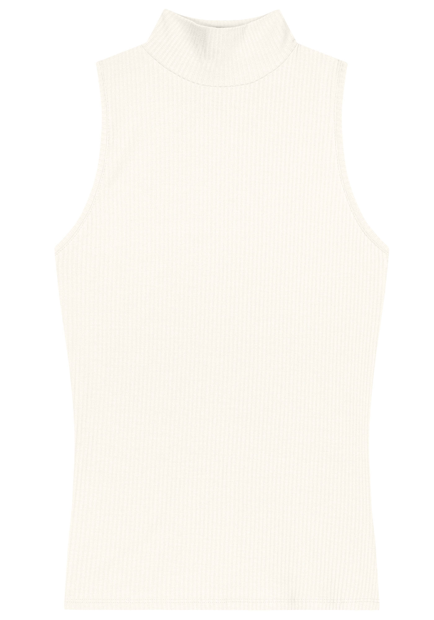 Regata Canelada com Gola Alta, , large.