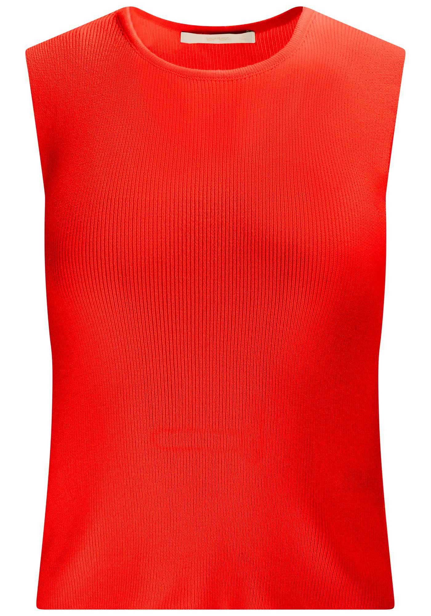 Regata Basic em Tric&ocirc; de Viscose com Decote Redondo, VERMELHO REDDISH, large.