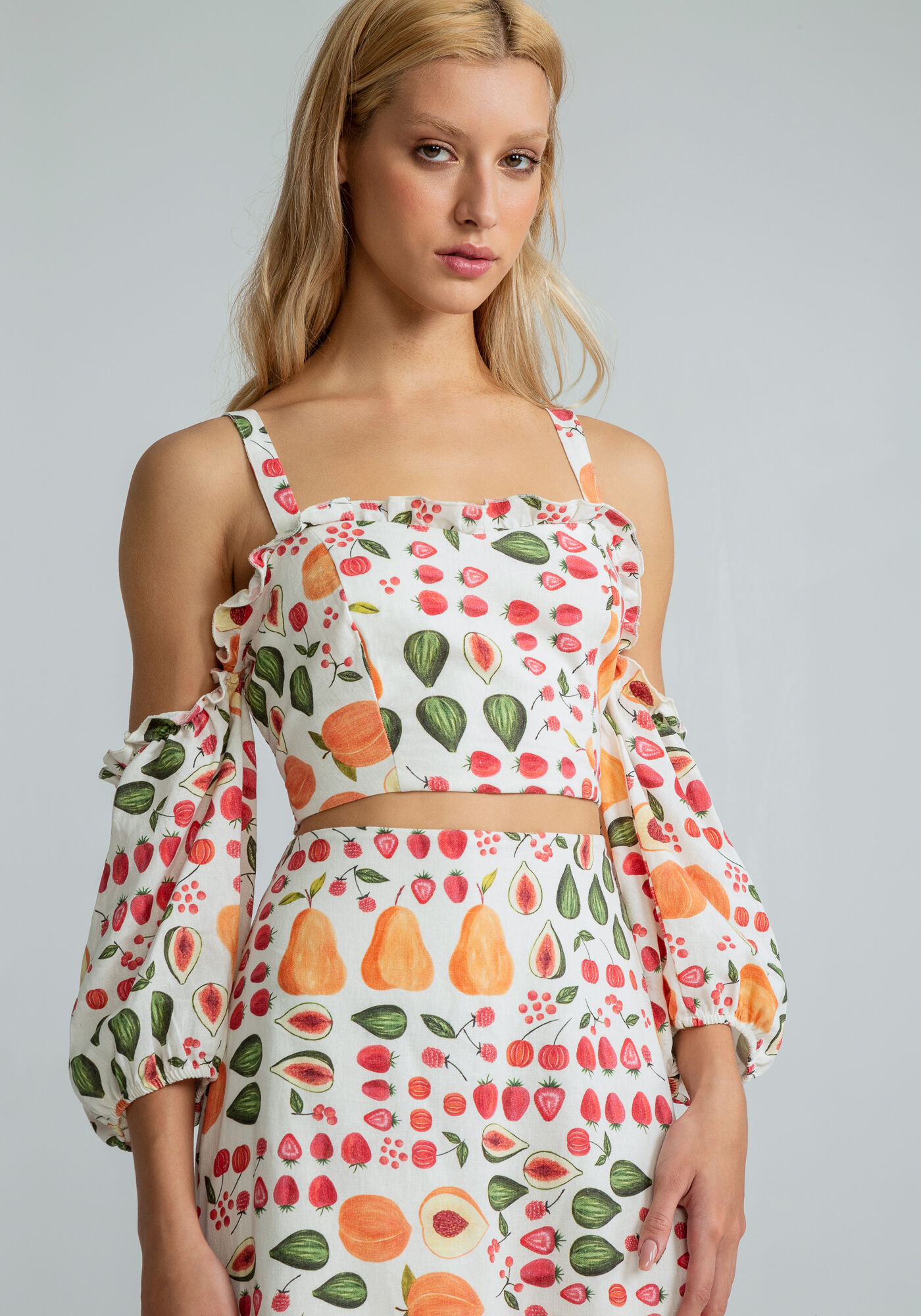 Blusa Cropped Manga Bufante Laise, , large.