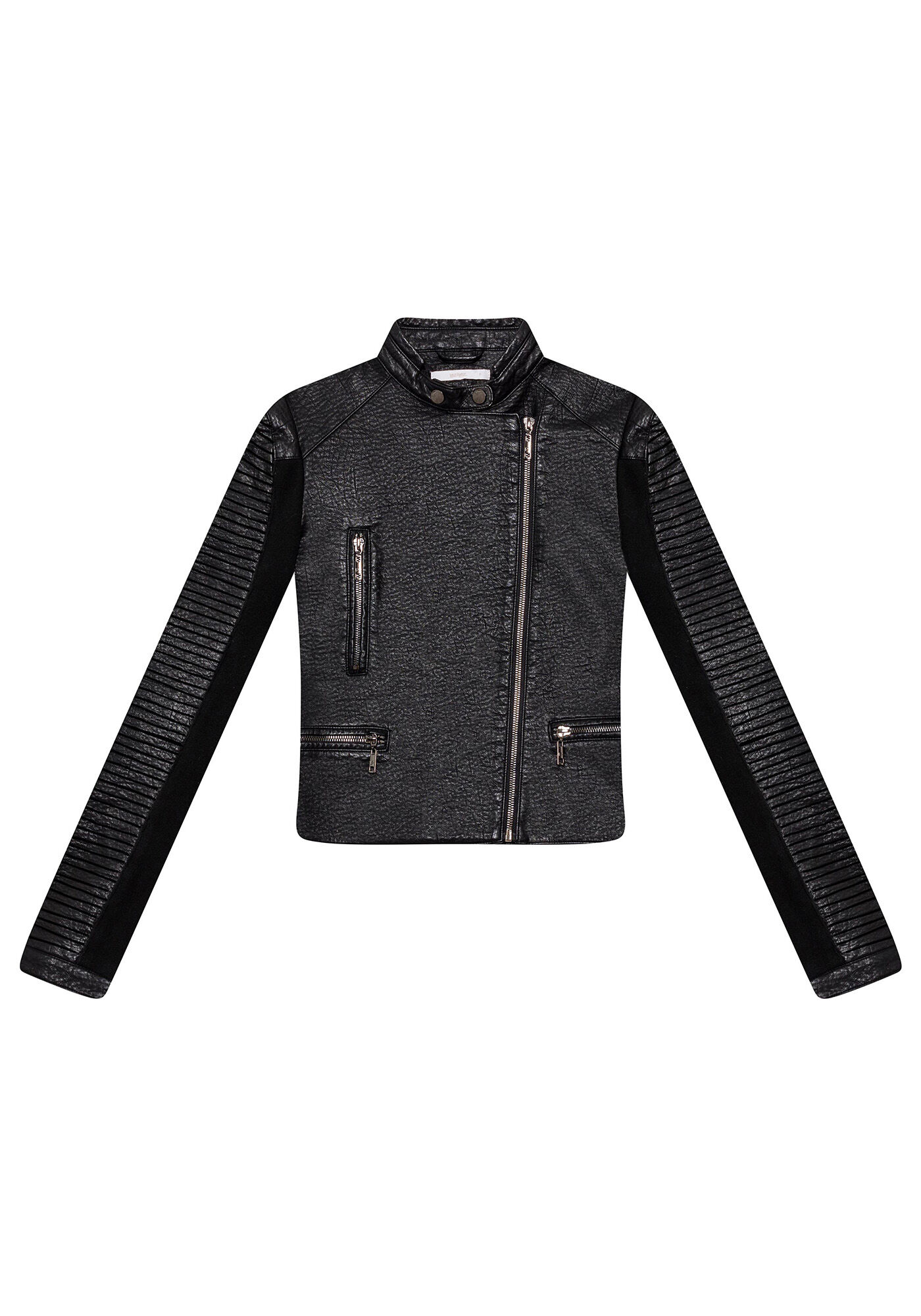 Jaqueta Biker Gola Alta Z&iacute;per, , large.