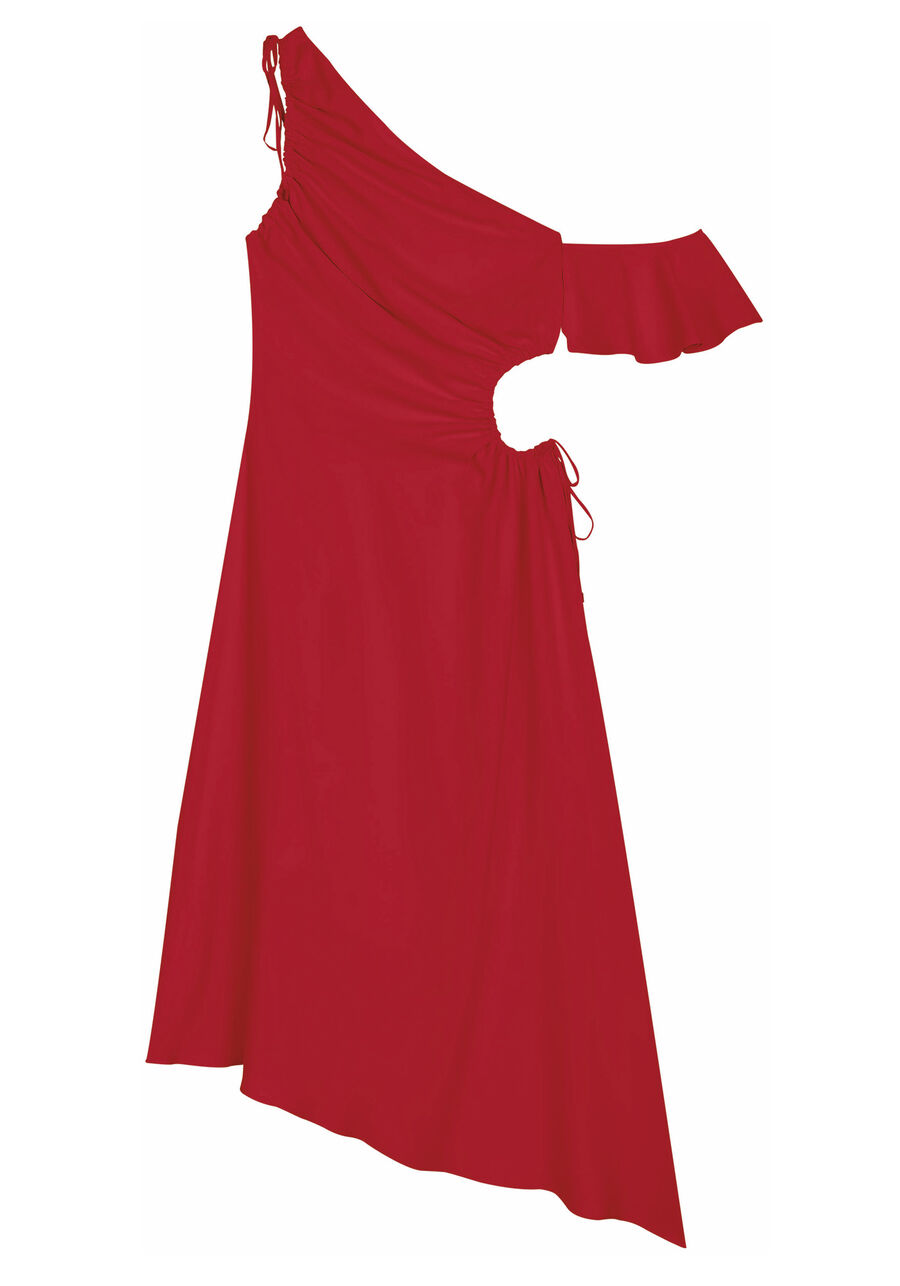 Vestido Midi Assimétrico Ombro Só com Cut Out, . Vestido Midi Assimétrico Ombro Só com Cut Out, , large.