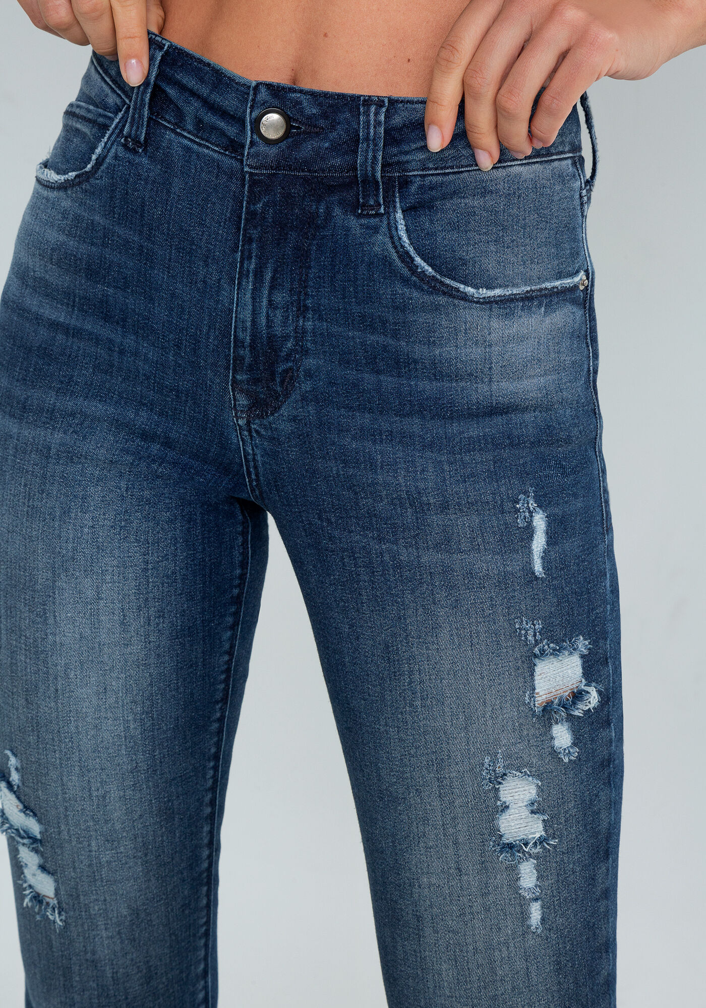 Cal a Jeans Cintura Alta Lez a Lez