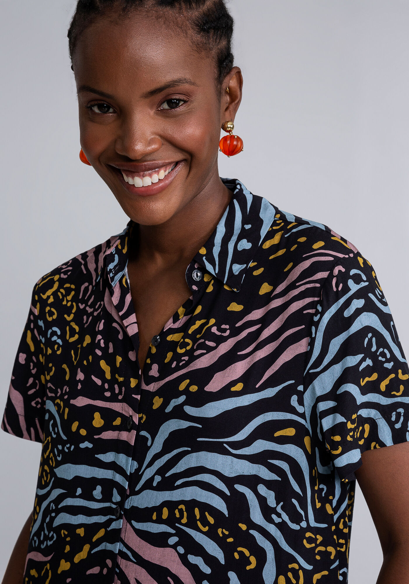 Camisa Manga Curta Estampada, , large.