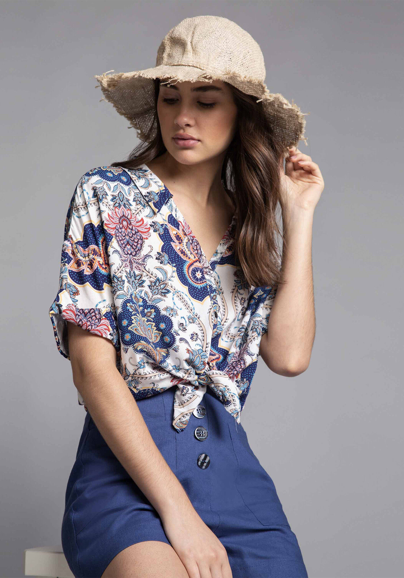 Camisa Manga Curta Estampa, , large.