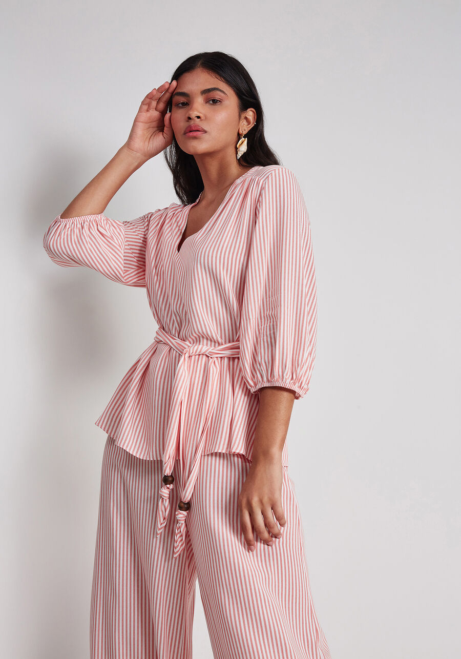 Blusa Manga 3/4 Cinto Estampa, . Blusa Manga 3/4 Cinto Estampa, , large.