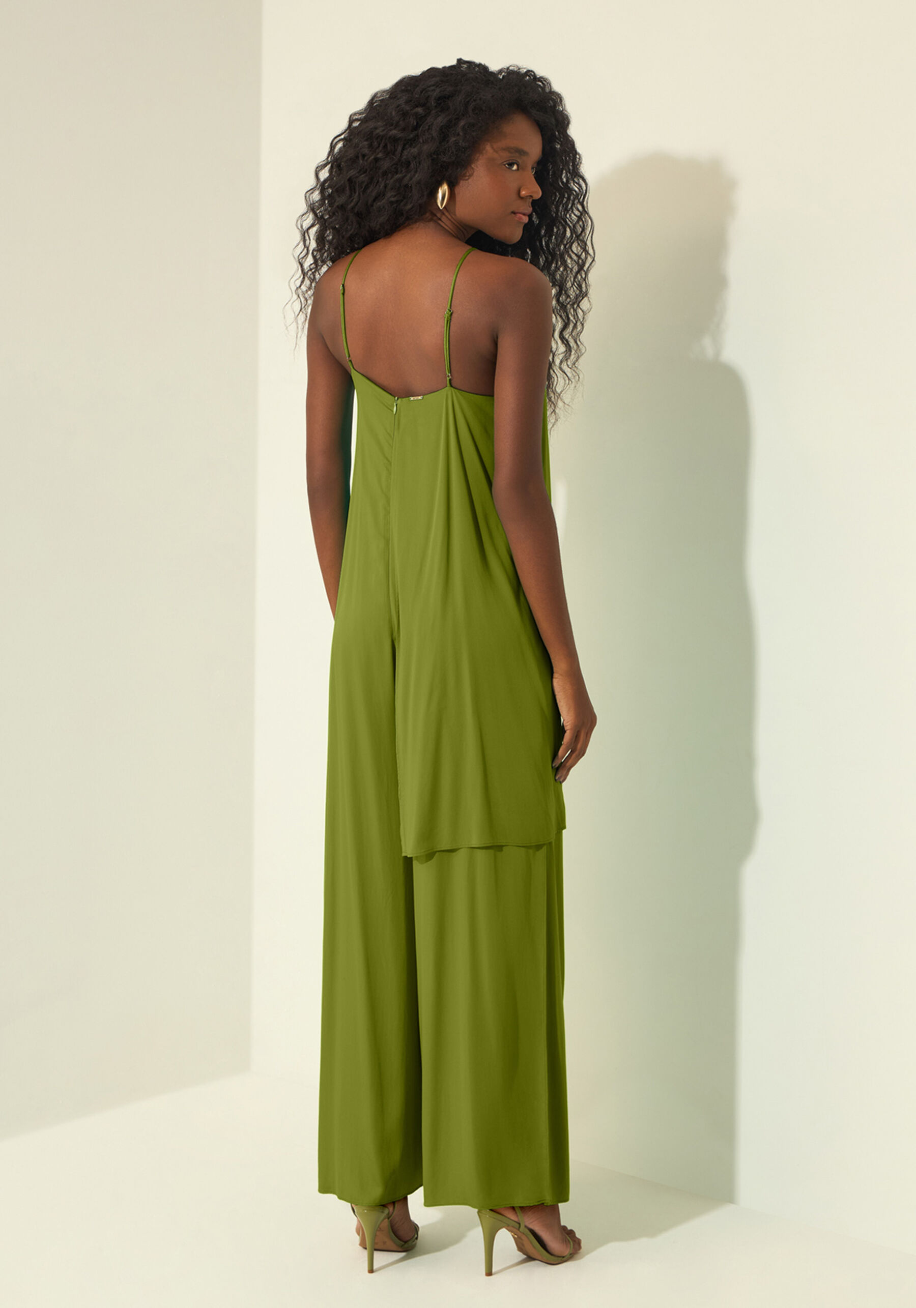 Macacão Longo De Alças Com Sobreposição, VERDE ABACATE. Macacão Longo De Alças Com Sobreposição, VERDE ABACATE, large.