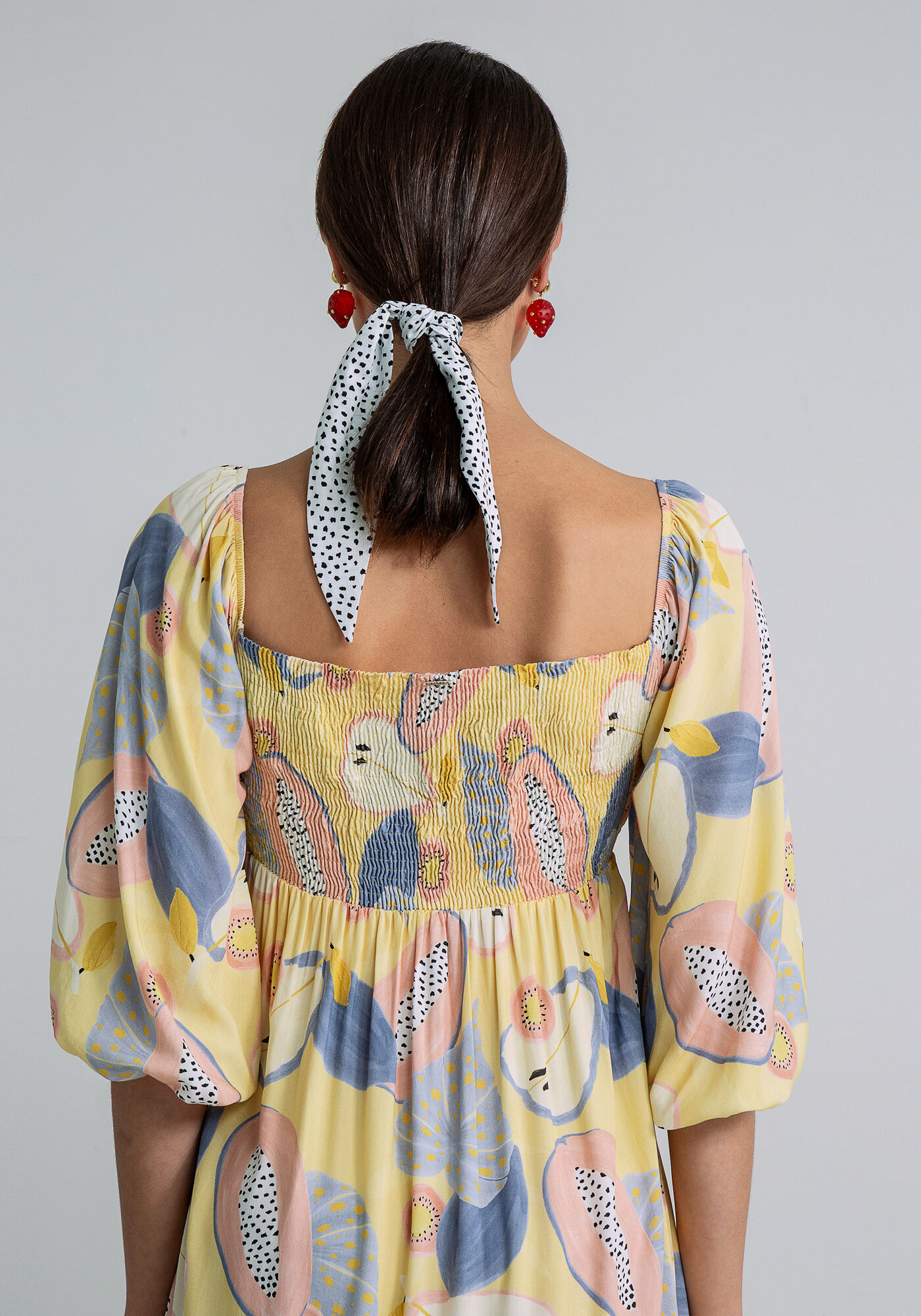 Vestido Midi Manga Bufante Len&ccedil;o, FRESCOR, large.