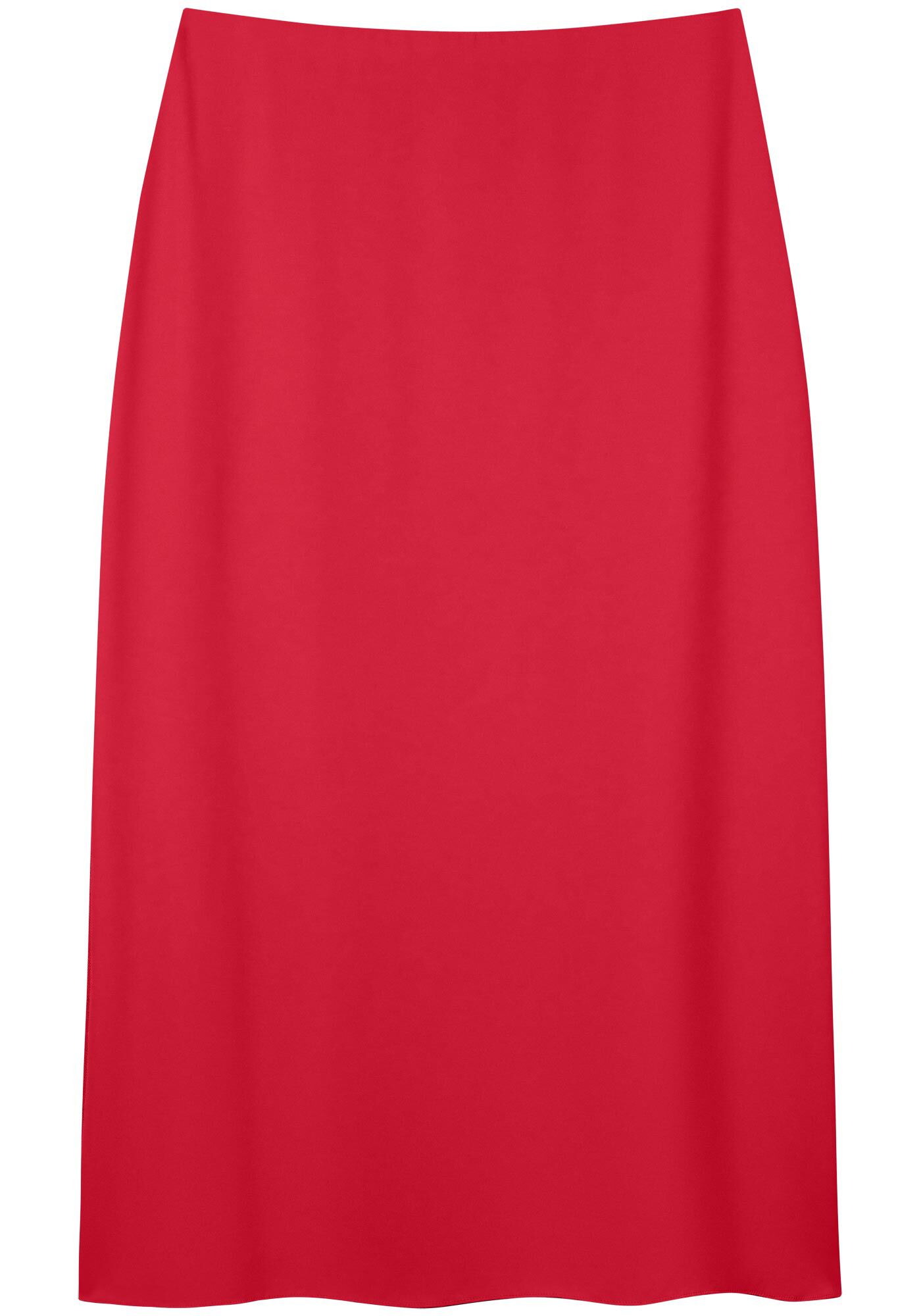 Saia Midi Com Cintura Alta Em Alfaiataria, VERMELHO POWER, large.