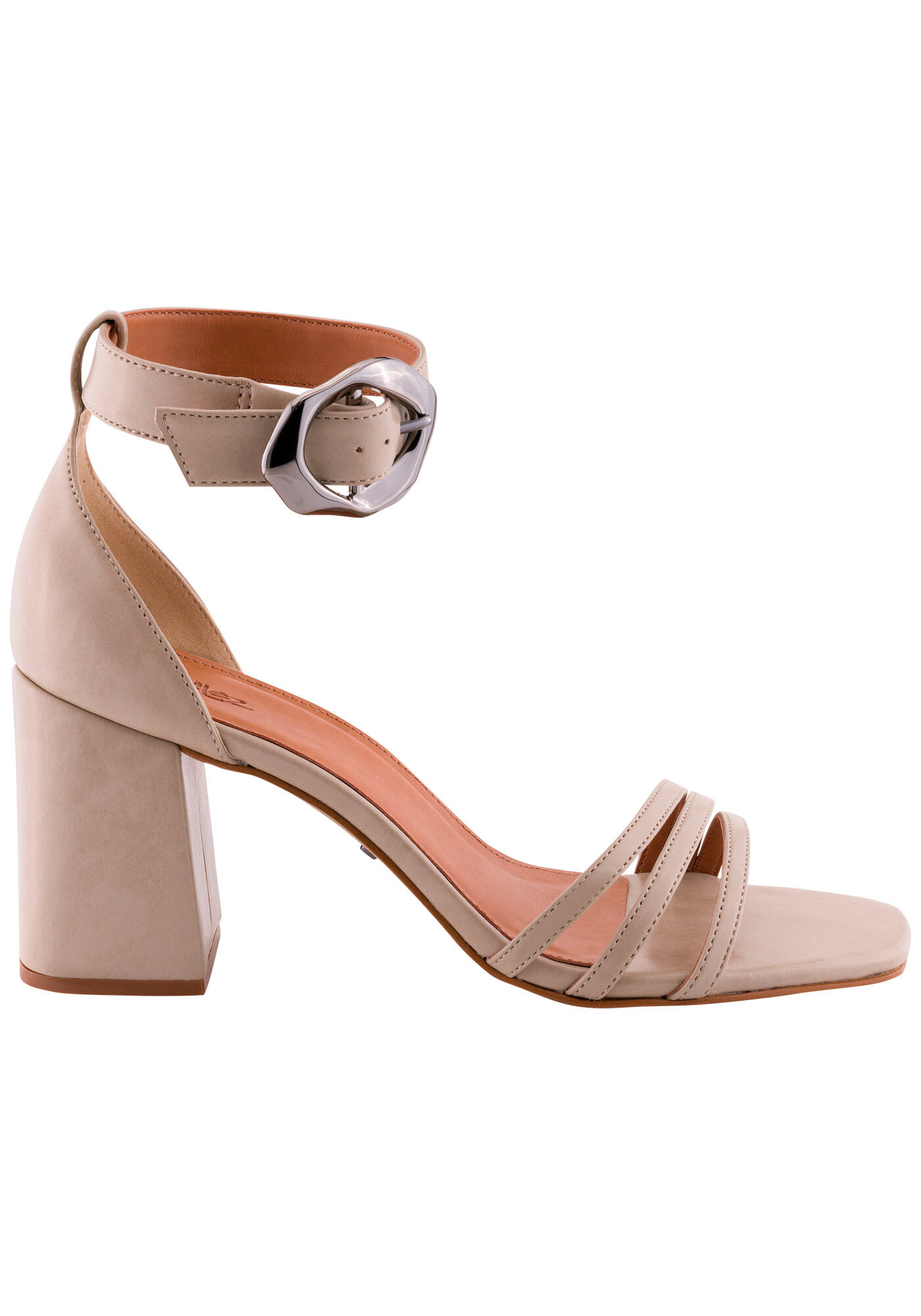 Sand&aacute;lia Salto M&eacute;dio Bloco com Detalhe Fivela, , large.