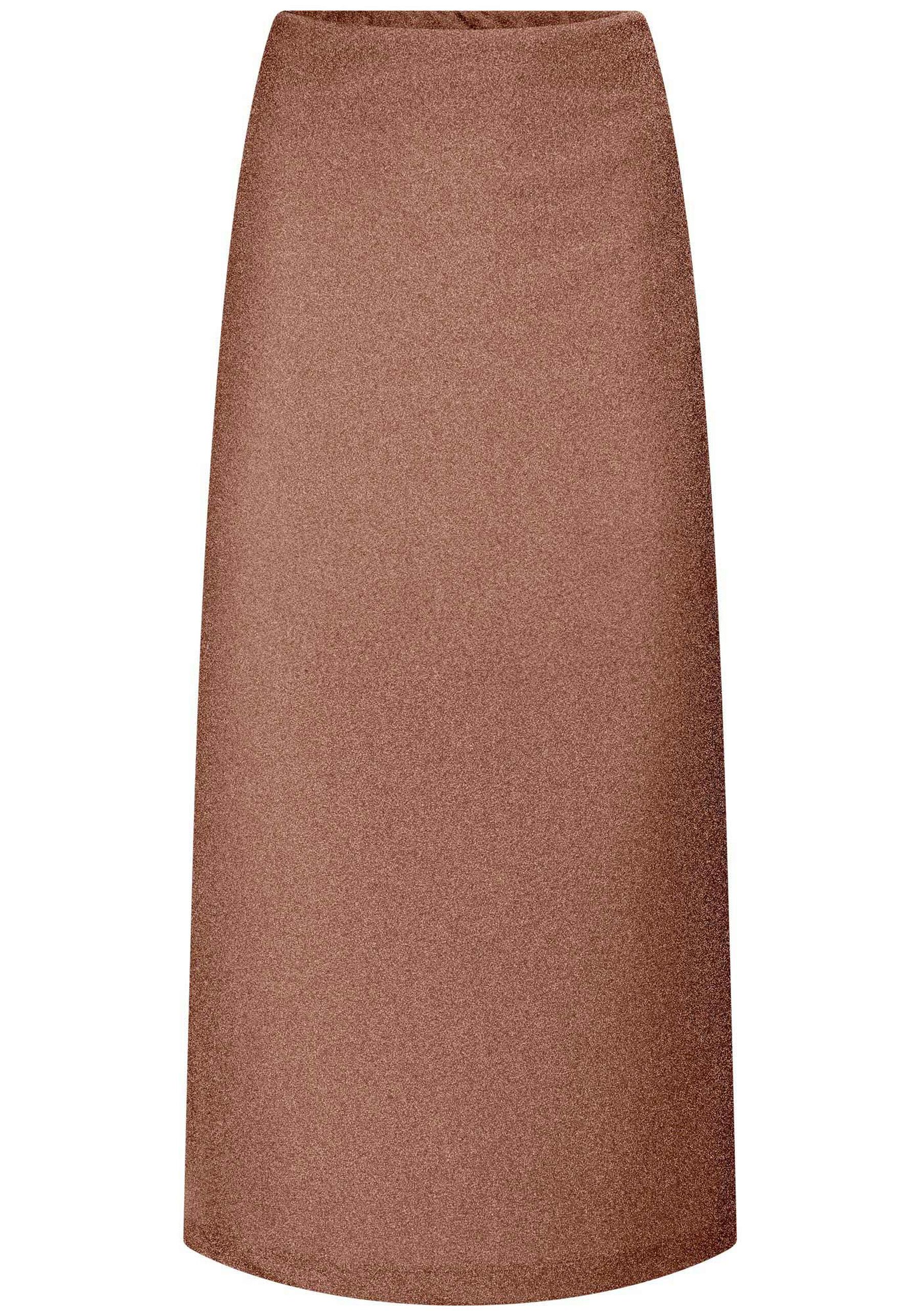 Saia Midi em Malha Crepe Shine com Fenda, ROSE. Saia Midi em Malha Crepe Shine com Fenda, ROSE, large.
