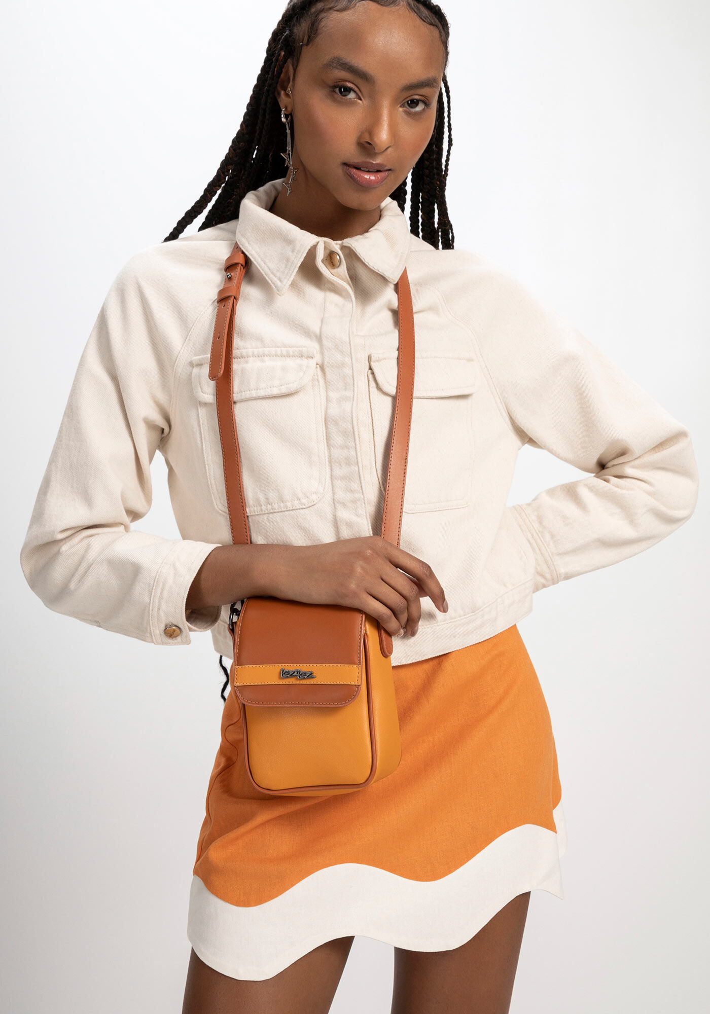 Shoulder Bag com Detalhe, LARANJA CAJA, large.