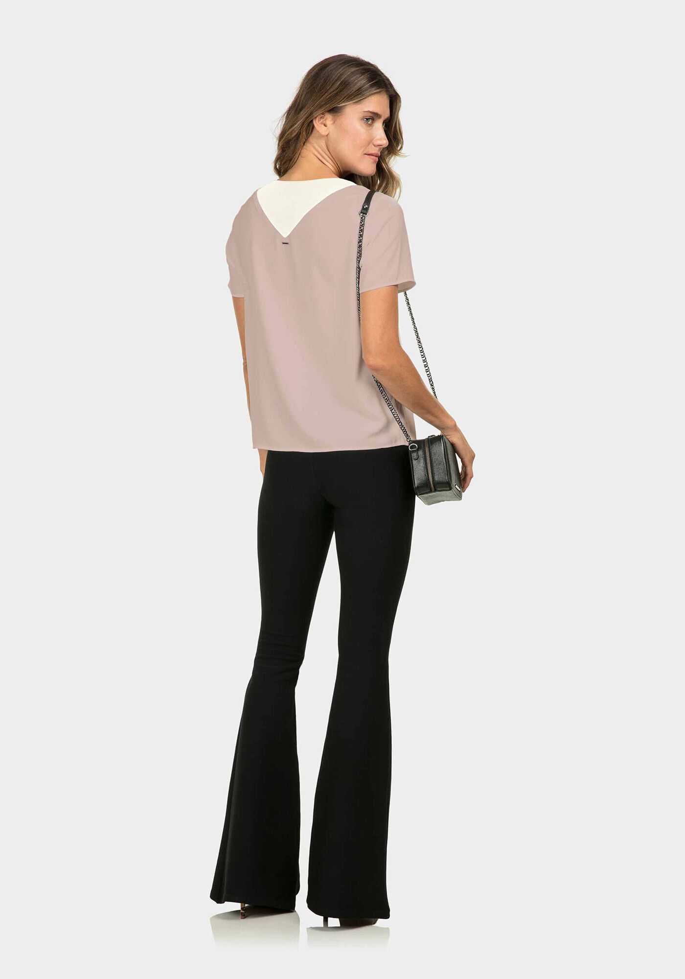 Blusa Recorte Bicolor Rosa Apricot, , large.