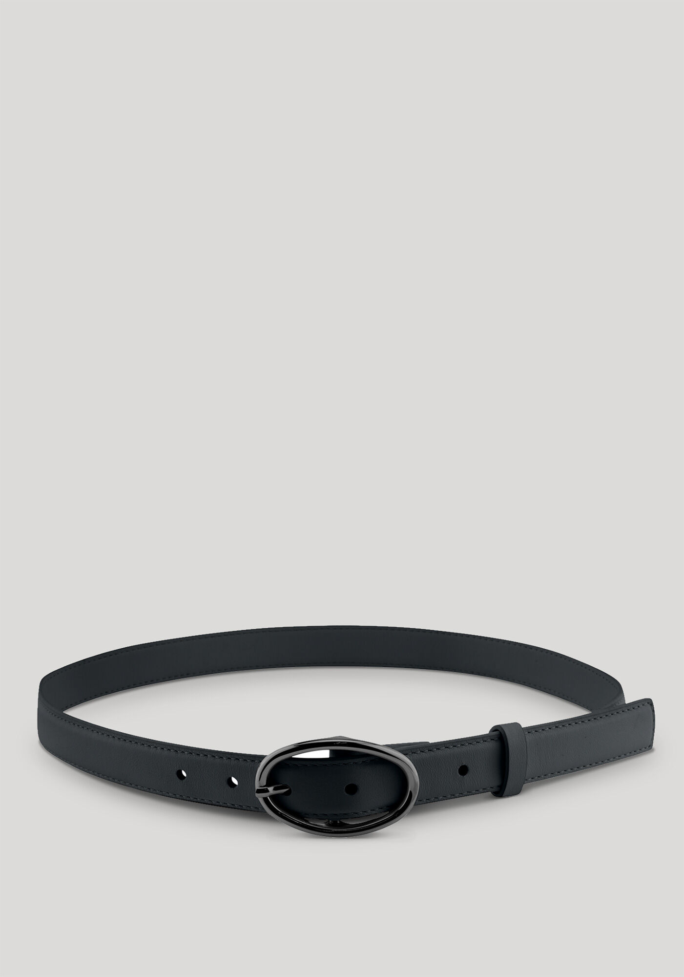 Cinto Fino em Couro Minimalista, PRETO REATIVO, large.