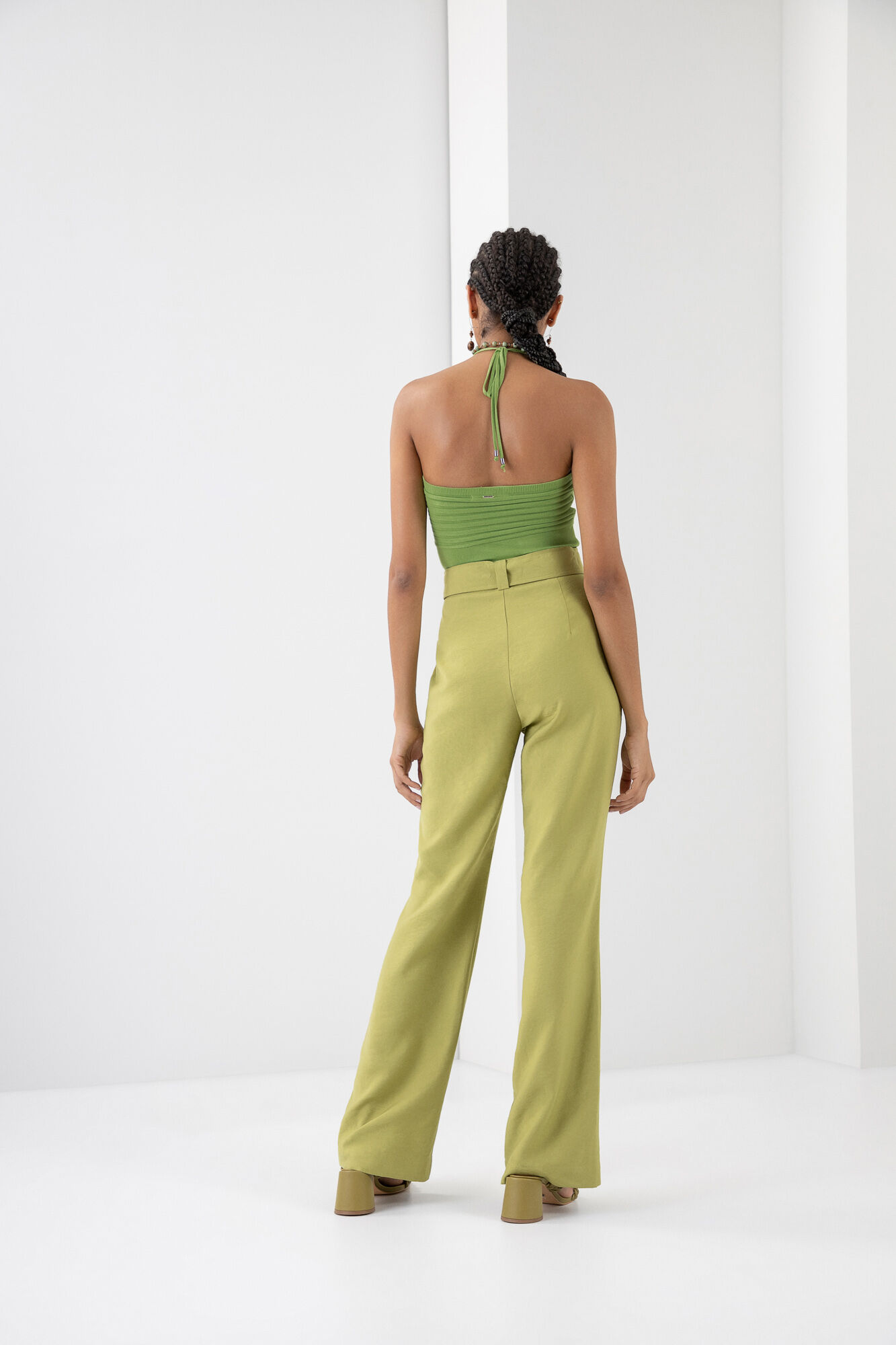 Blusa Cropped em Tric&ocirc; Frente &Uacute;nica, VERDE ORVALHO, large.