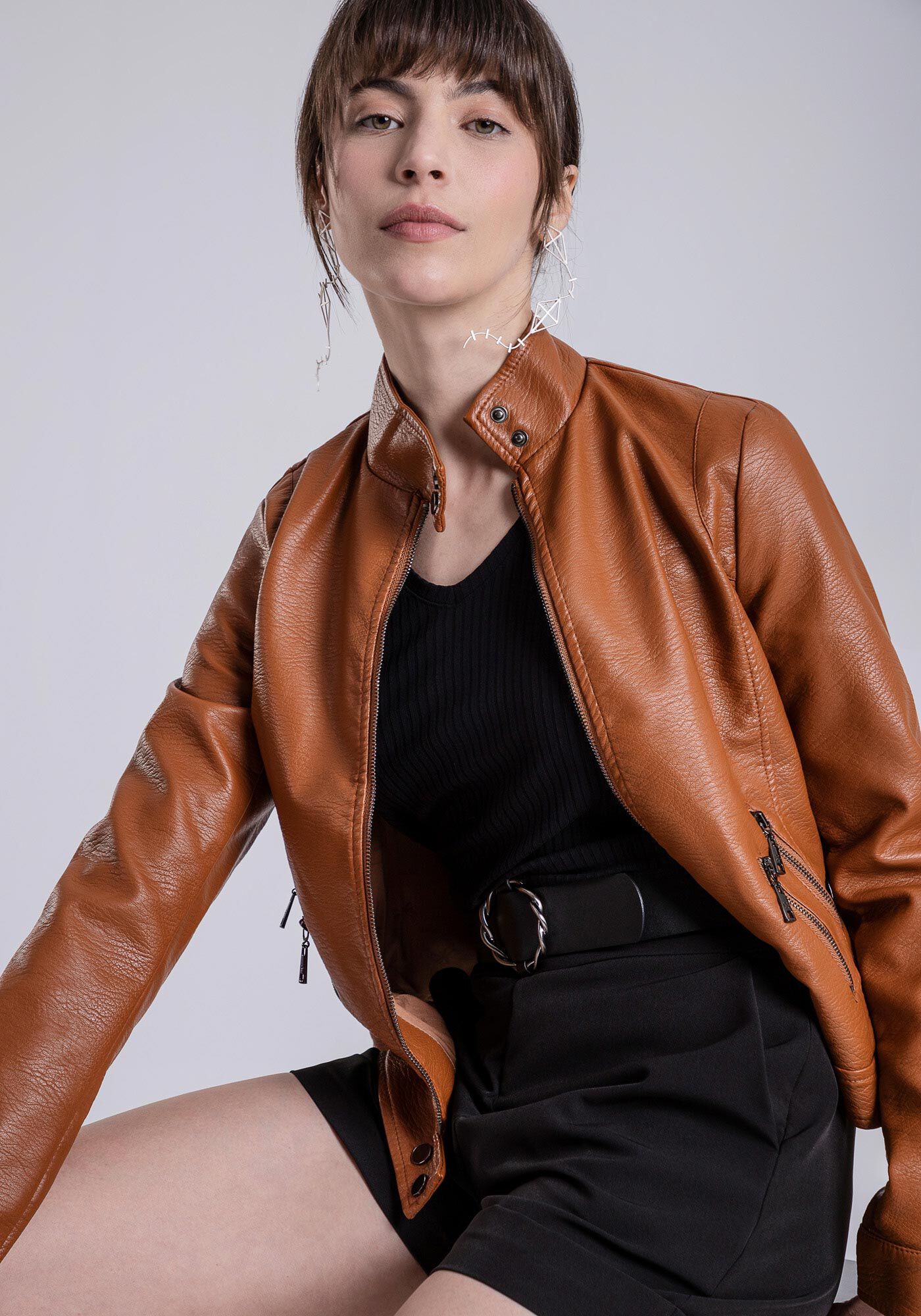 Blusa Manga Longa em Malha Decote V, , large.