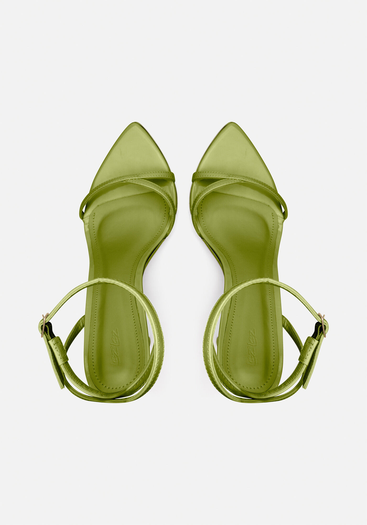 Sand&aacute;lia De Tiras Com Salto Alto Fino, VERDE ABACATE, large.