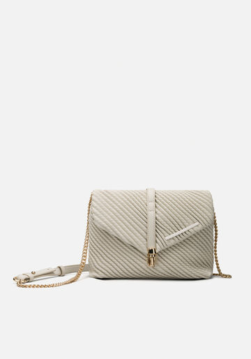 Bolsa Média Texturizada Com Alça Corrente E Fecho Em Metal, BEGE ALHAMBRA. Bolsa Média Texturizada Com Alça Corrente E Fecho Em Metal, BEGE ALHAMBRA, large.