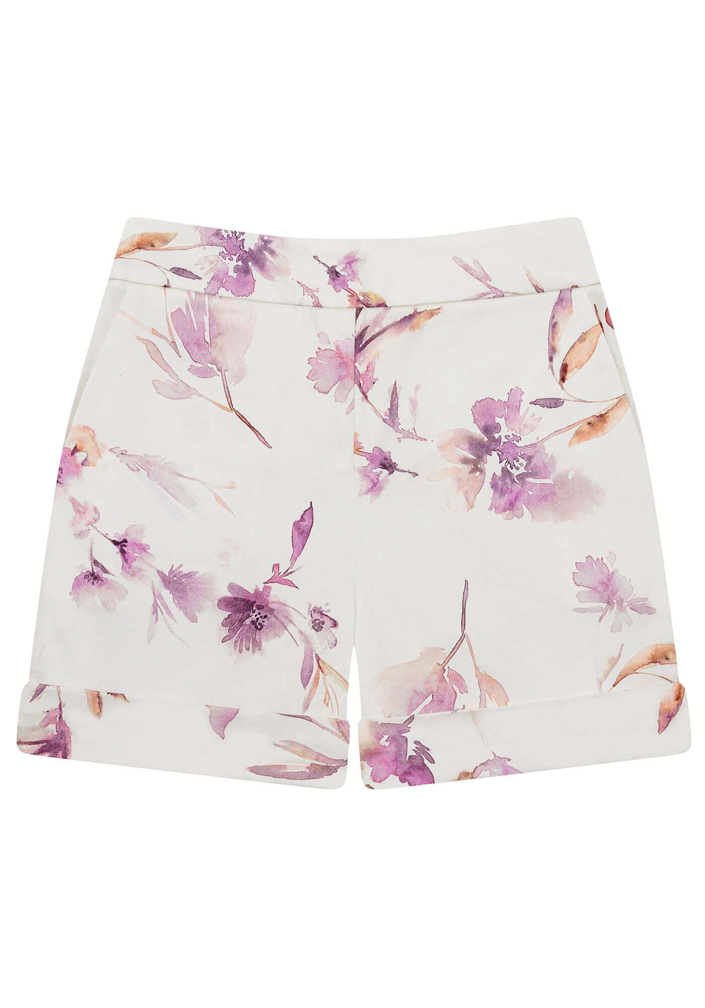 Shorts Tecido Cotton Satin Flora, , large.