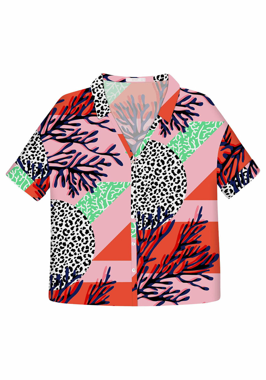 Camisa Manga Curta Estampa, . Camisa Manga Curta Estampa, , large.