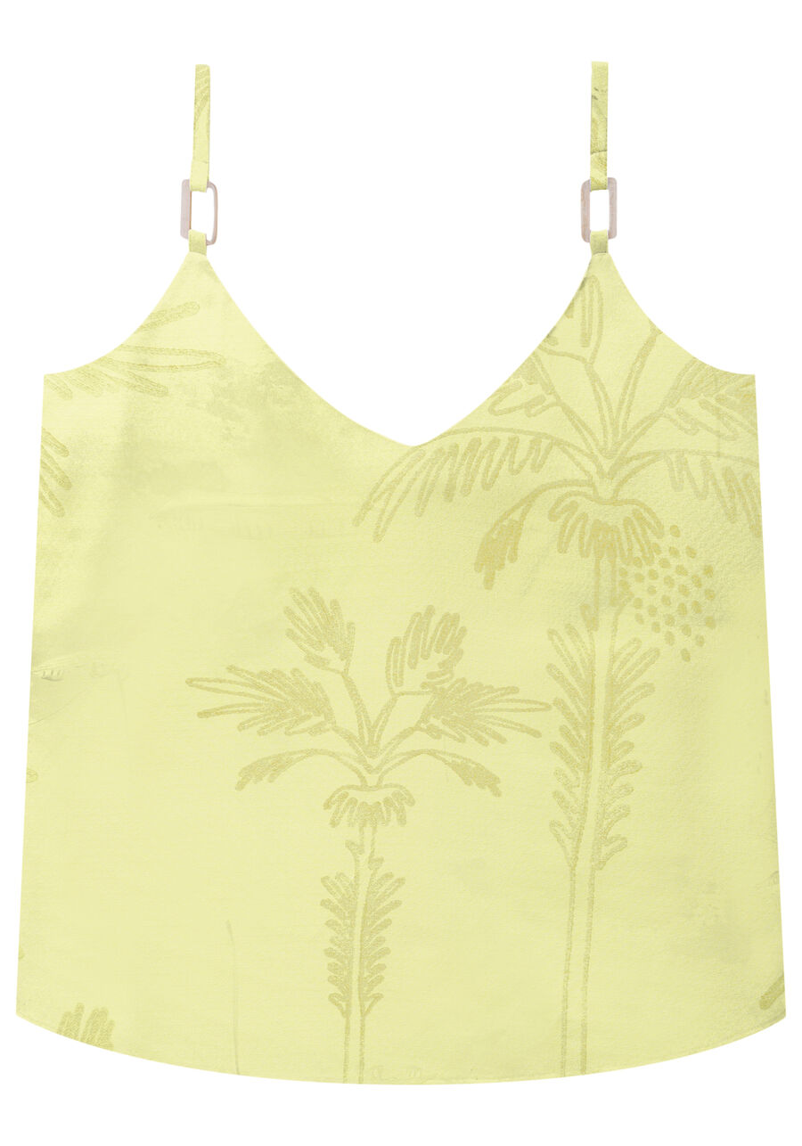 Blusa com Alças Viscose Estampada, DENDE. Blusa com Alças Viscose Estampada, DENDE, large.