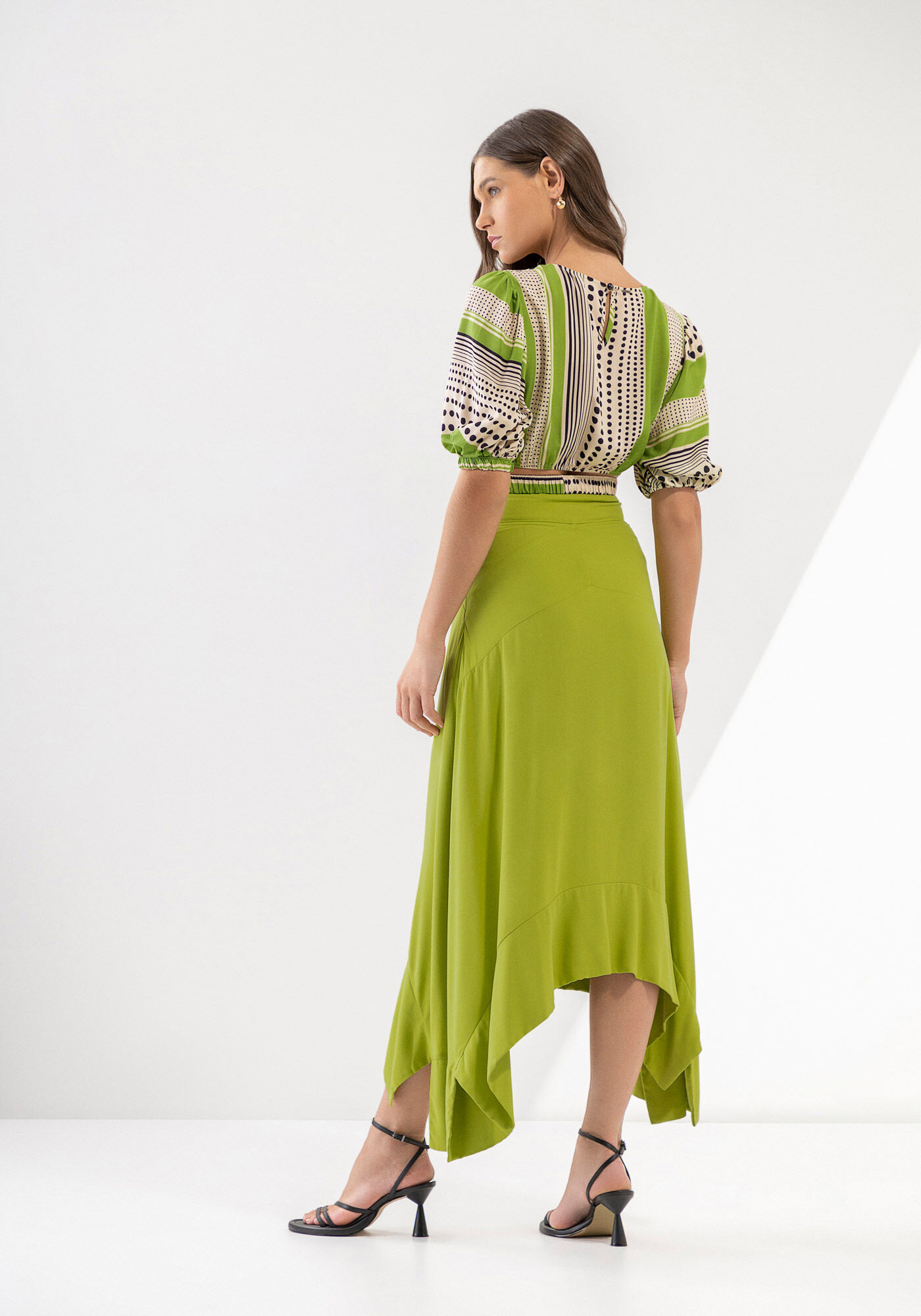 Saia clearance midi assimétrica