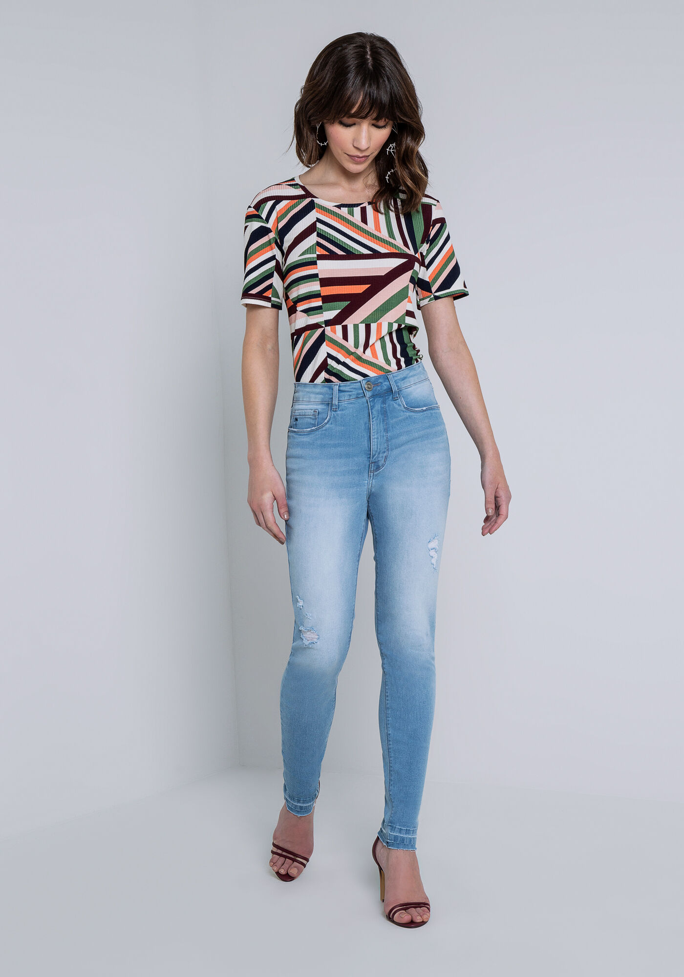 Cal&ccedil;a Jeans Aruba Super Alta Flat Belly, JEANS, large.