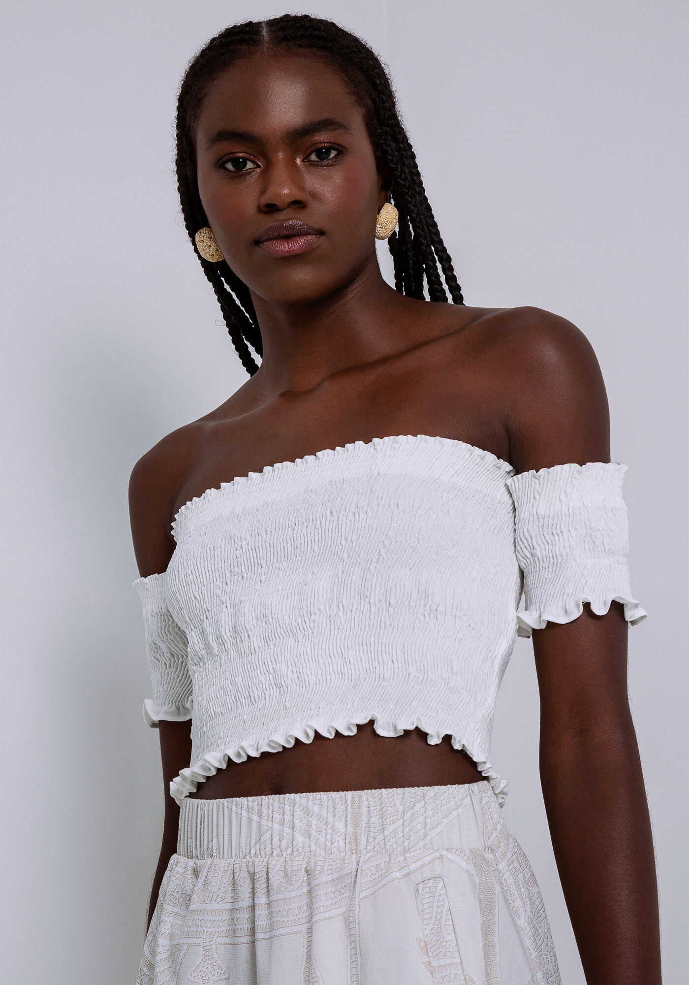 Blusa Ombro a Ombro Viscose Lastex, , large.