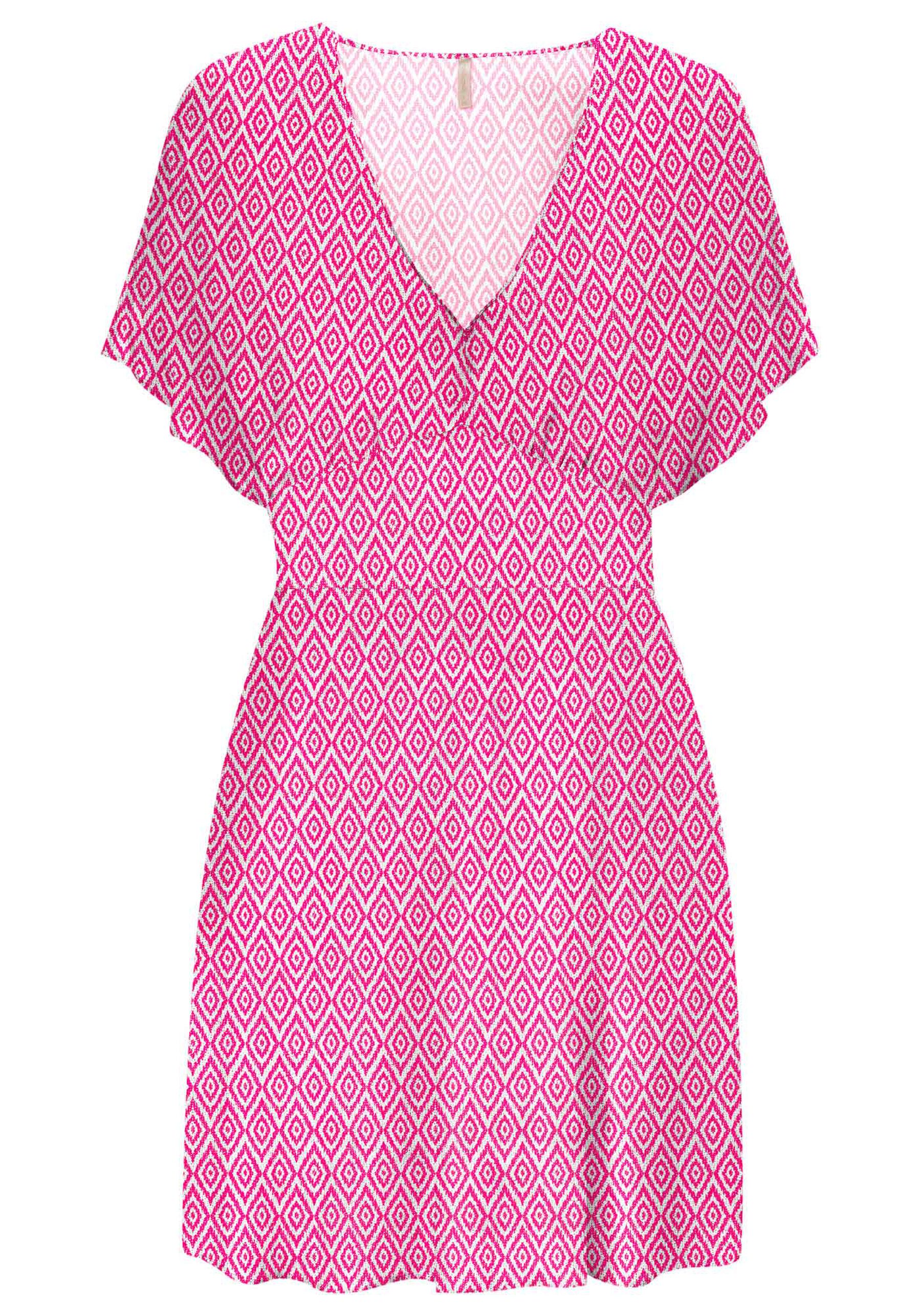 Vestido Curto Estampado com Recorte Cintura, . Vestido Curto Estampado com Recorte Cintura, , large.