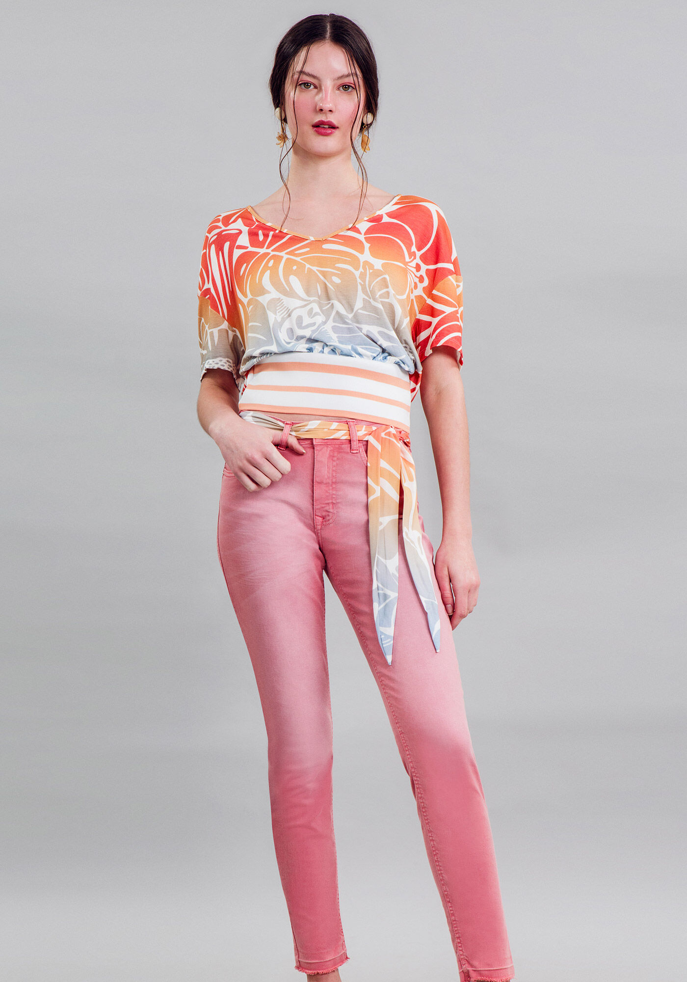 Cal&ccedil;a Sarja Com Elastano Cropped Bali, , large.