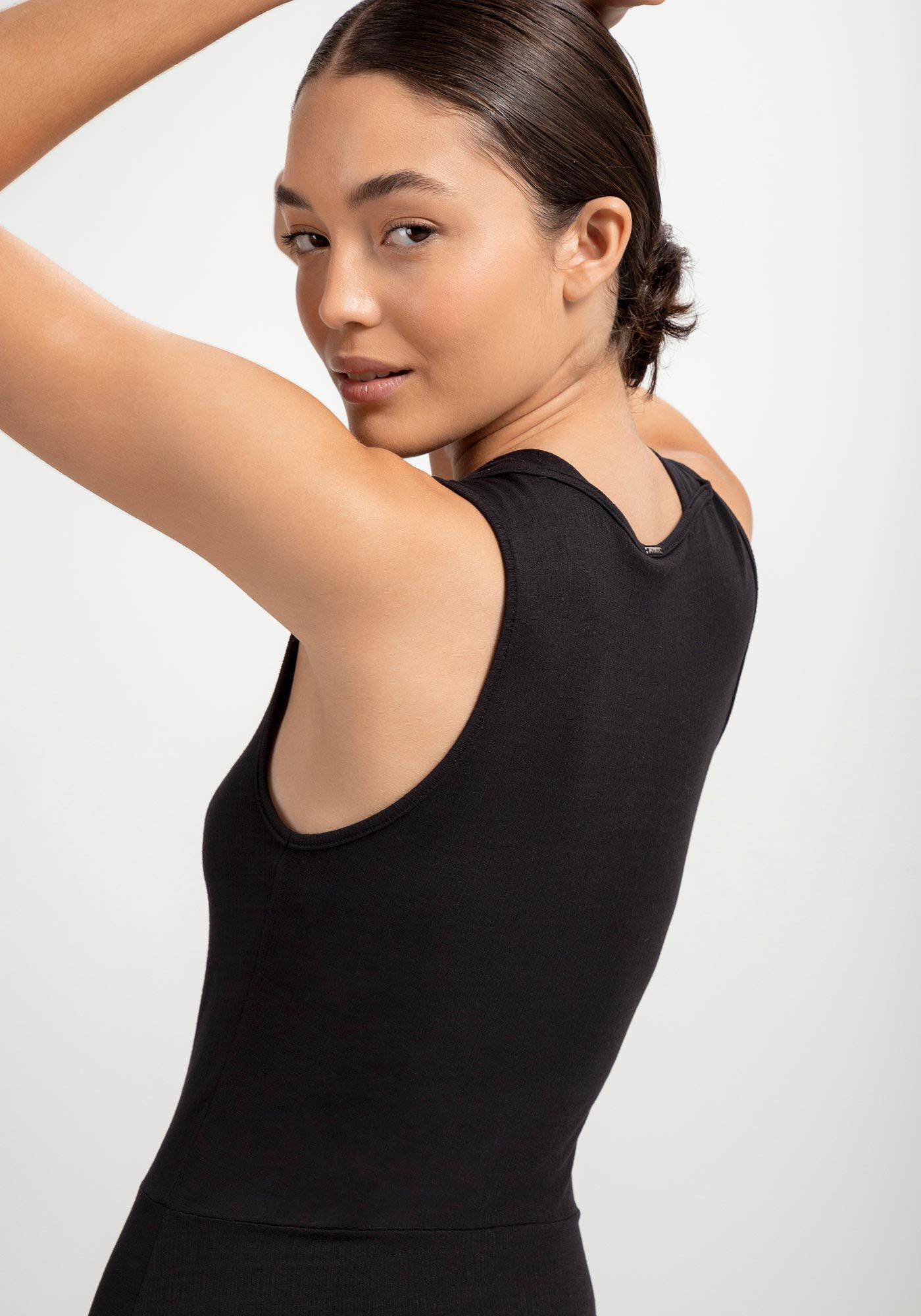 Vestido Midi em Malha com Franzido Decote, , large.