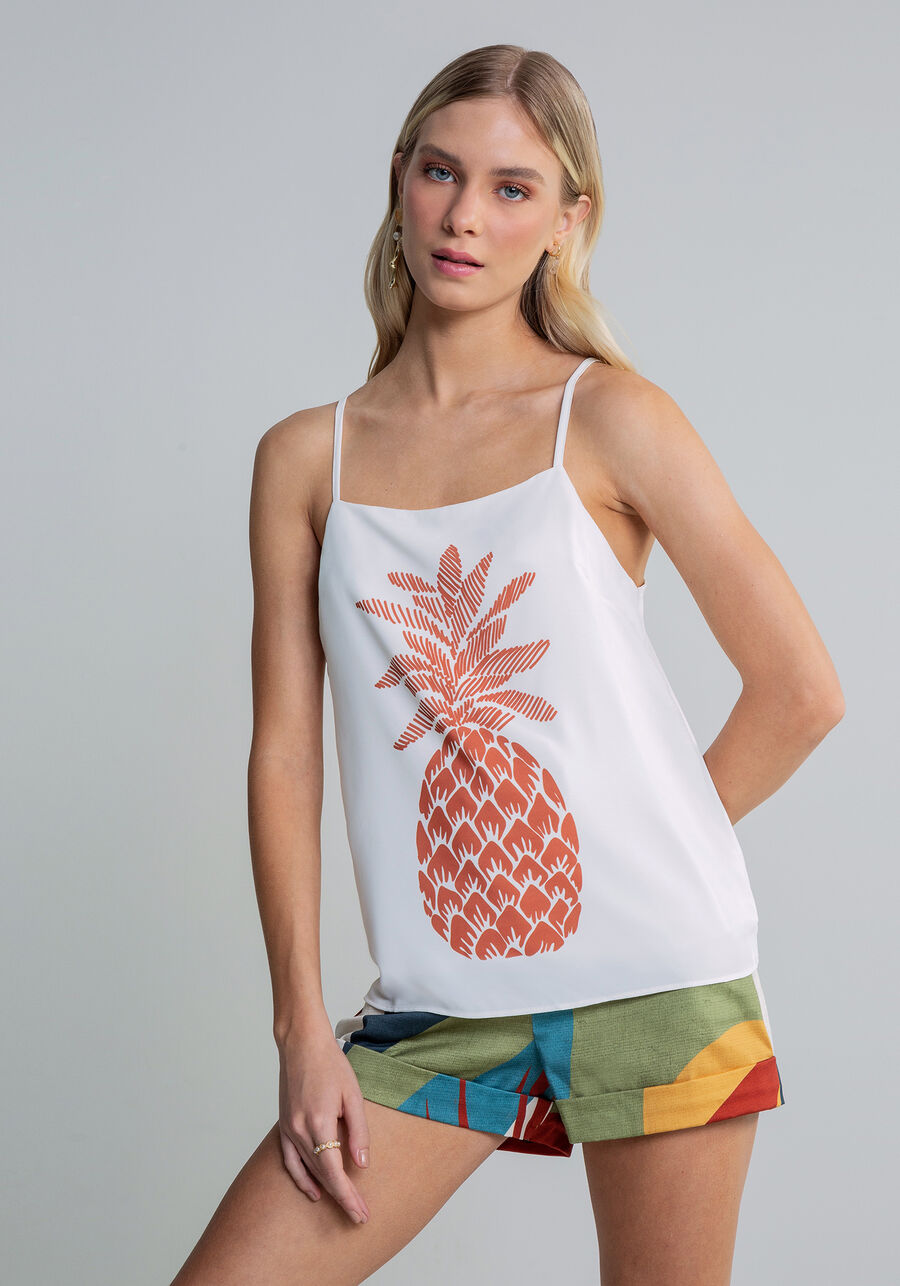 Blusa com Alças Estampa, . Blusa com Alças Estampa, , large.