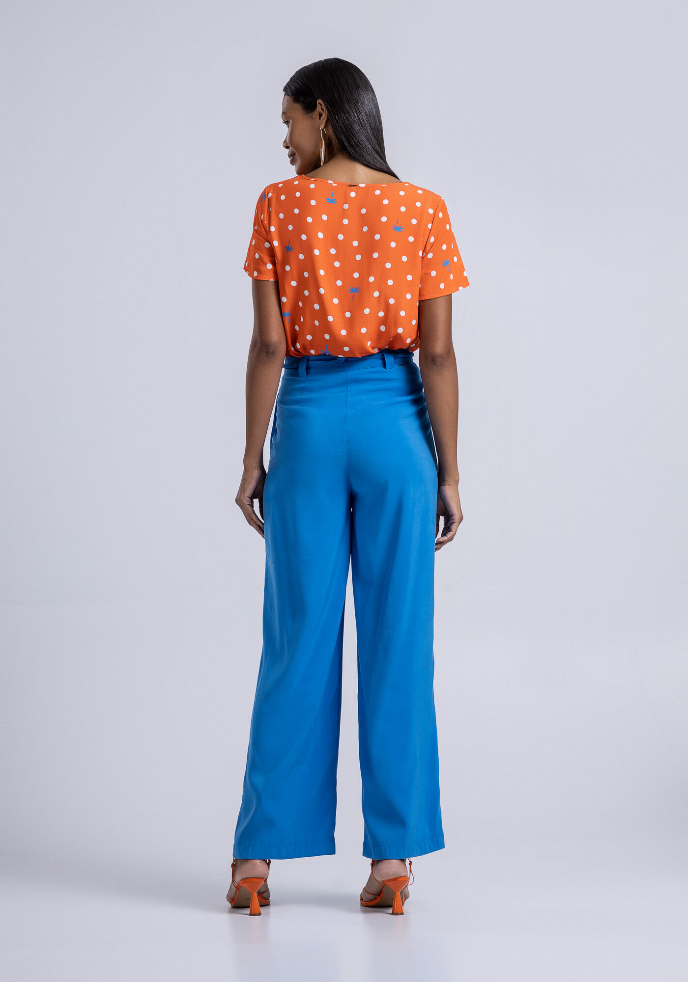 Blusa Manga Curta em Viscose Estampada, , large.