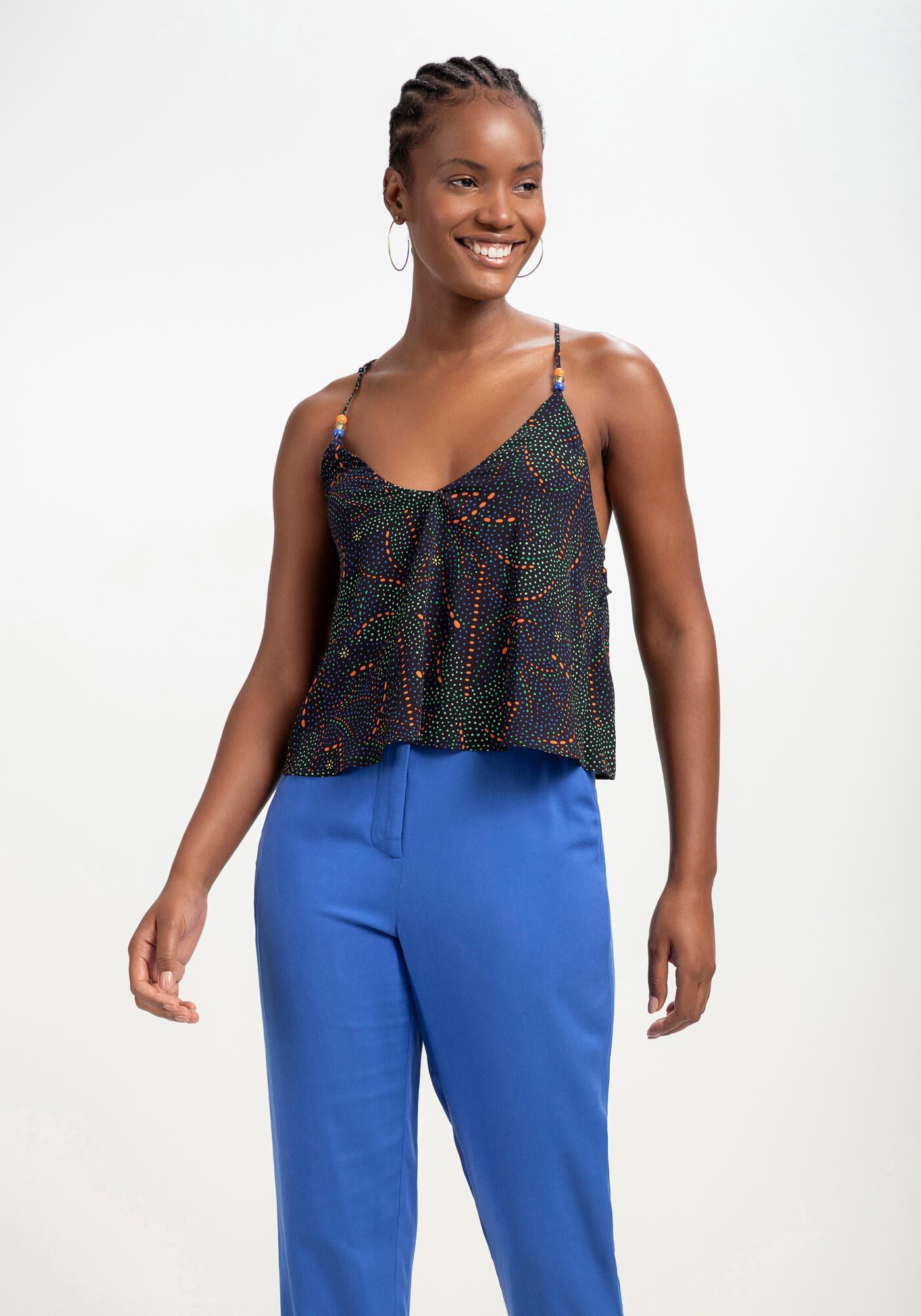 Blusa Estampada em Viscose com Recorte Costas, , large.