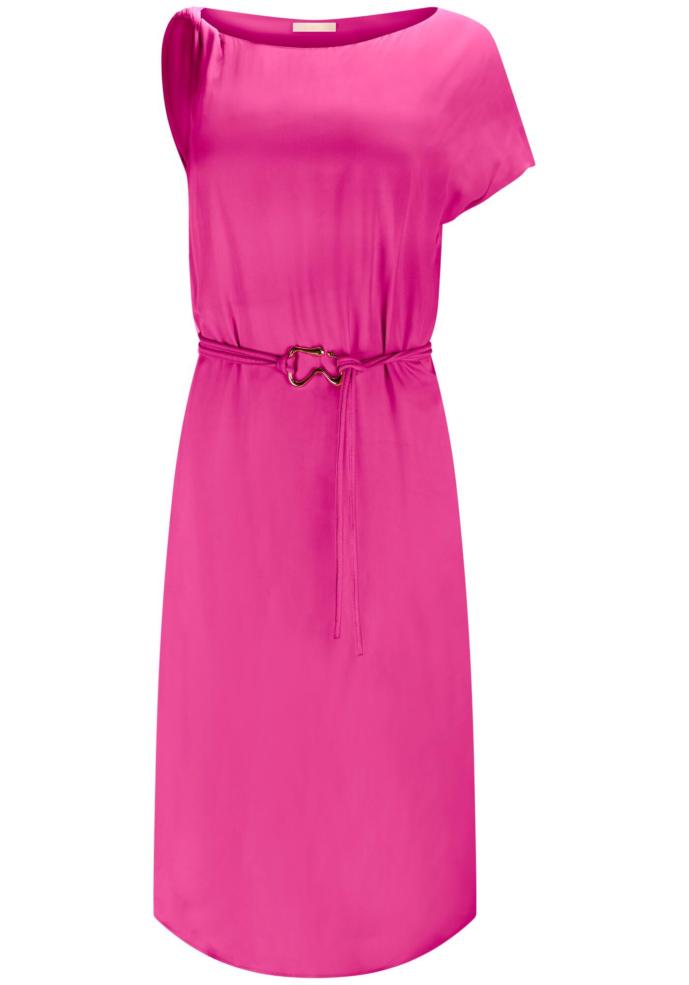 Vestido Midi Assim&eacute;trico com Cinto, , large.