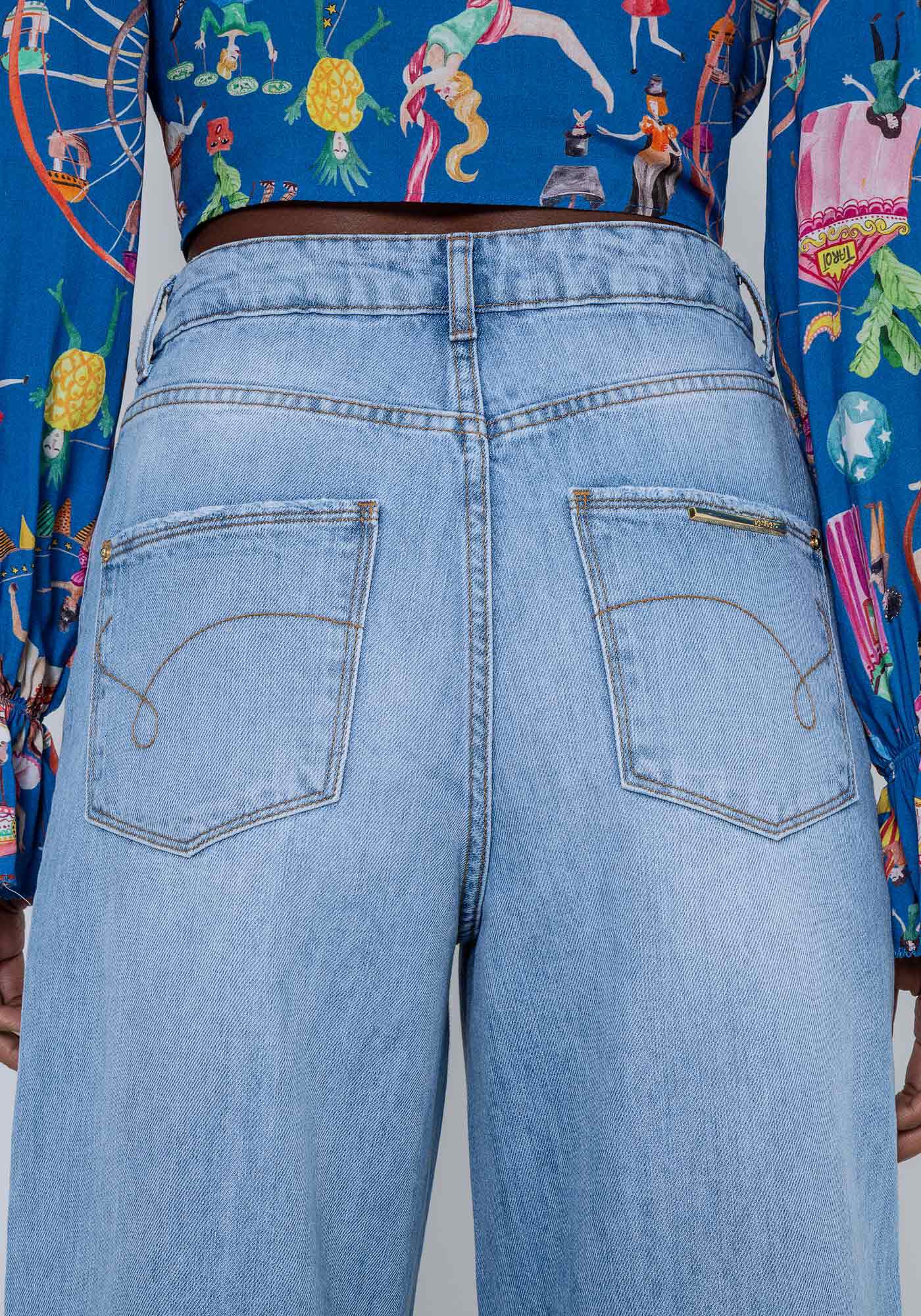 Cal&ccedil;a Jeans Wide Leg Cintura Alta, JEANS, large.