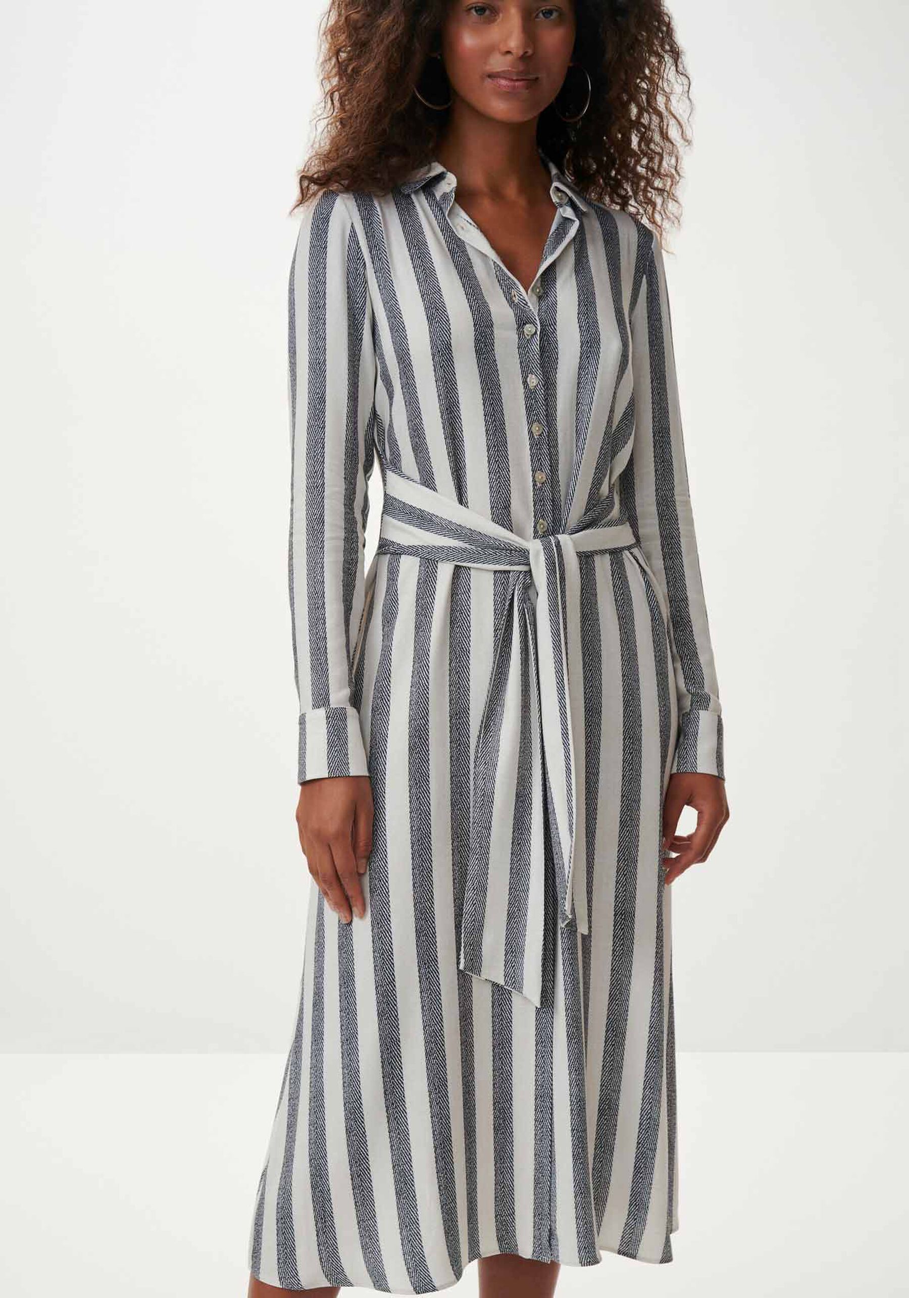 Vestido Midi Chemise em Viscose com Amarração, . Vestido Midi Chemise em Viscose com Amarração, , large.