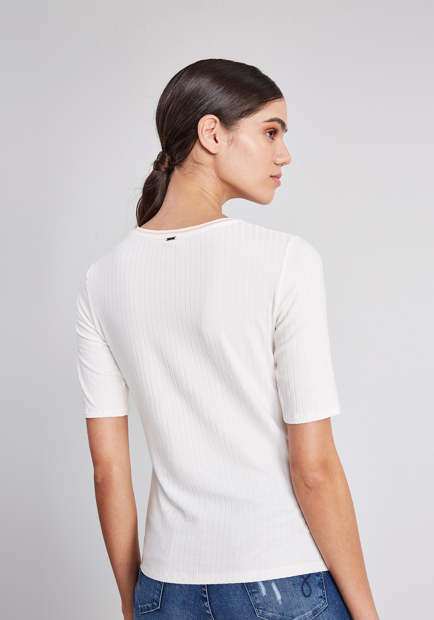 Blusa Manga Curta Retil&iacute;nea, , large.