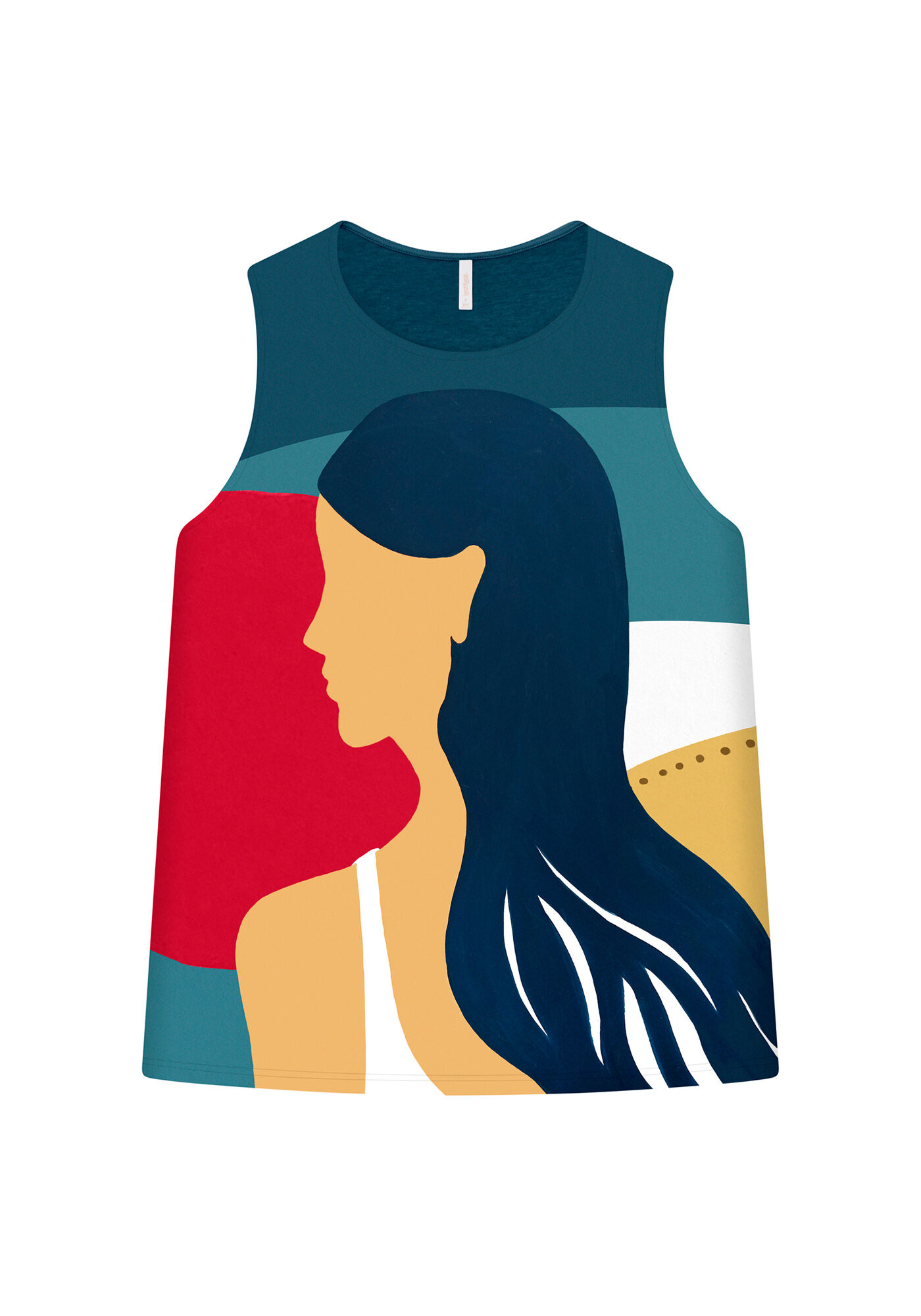 Blusa sem Mangas Estampa, , large.