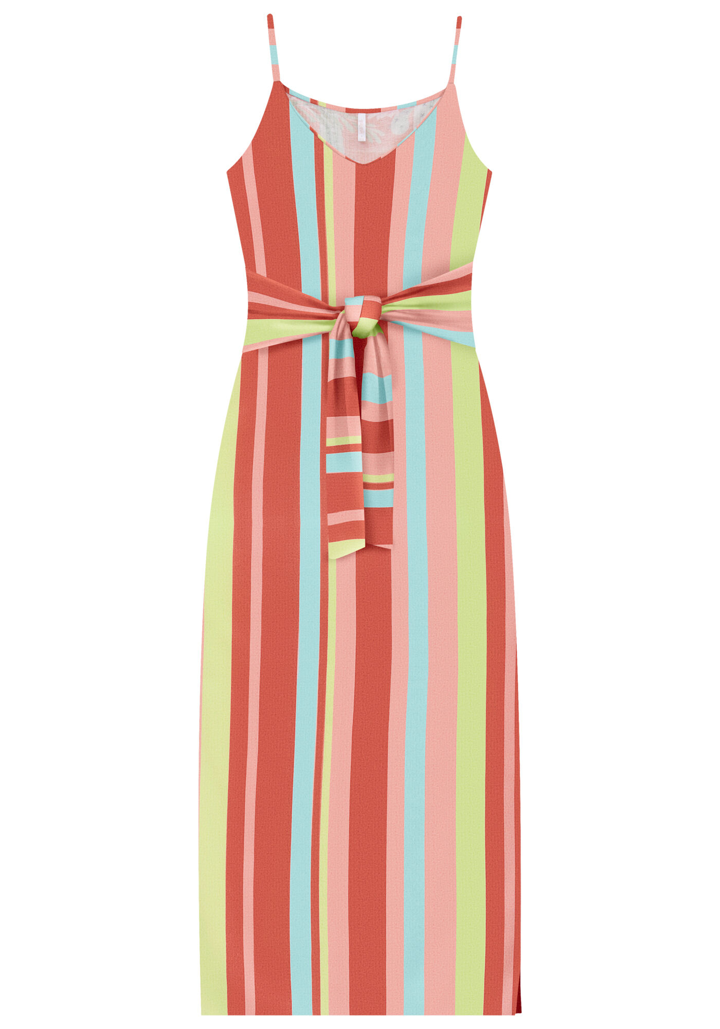 Vestido Longo Canelado com Faixa, LADEIRA, large.