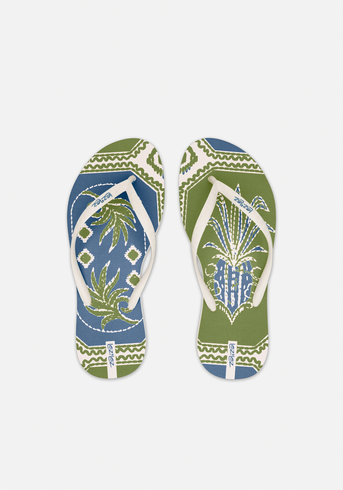 Chinelo Com Tiras Finas Estampado, MAXI GRAVURA AZUL, large.