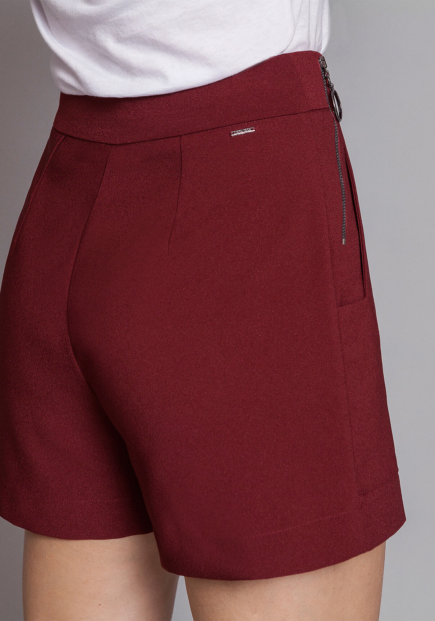 Shorts Cintura Alta Z&iacute;per, , large.