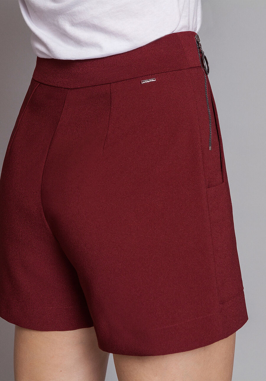 Shorts Cintura Alta Zíper, . Shorts Cintura Alta Zíper, , large.