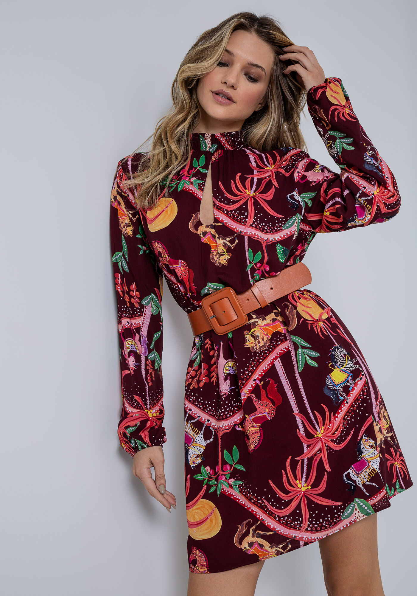 Vestido de viscose manga longa sales