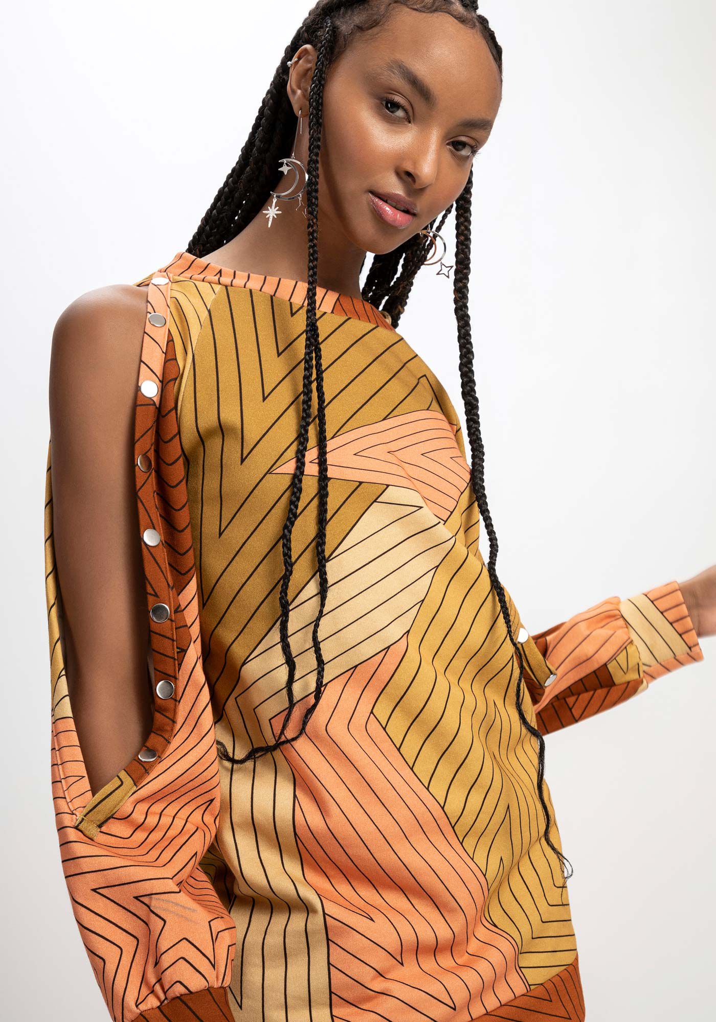 Blus&atilde;o Alongado Abertura Mangas, , large.