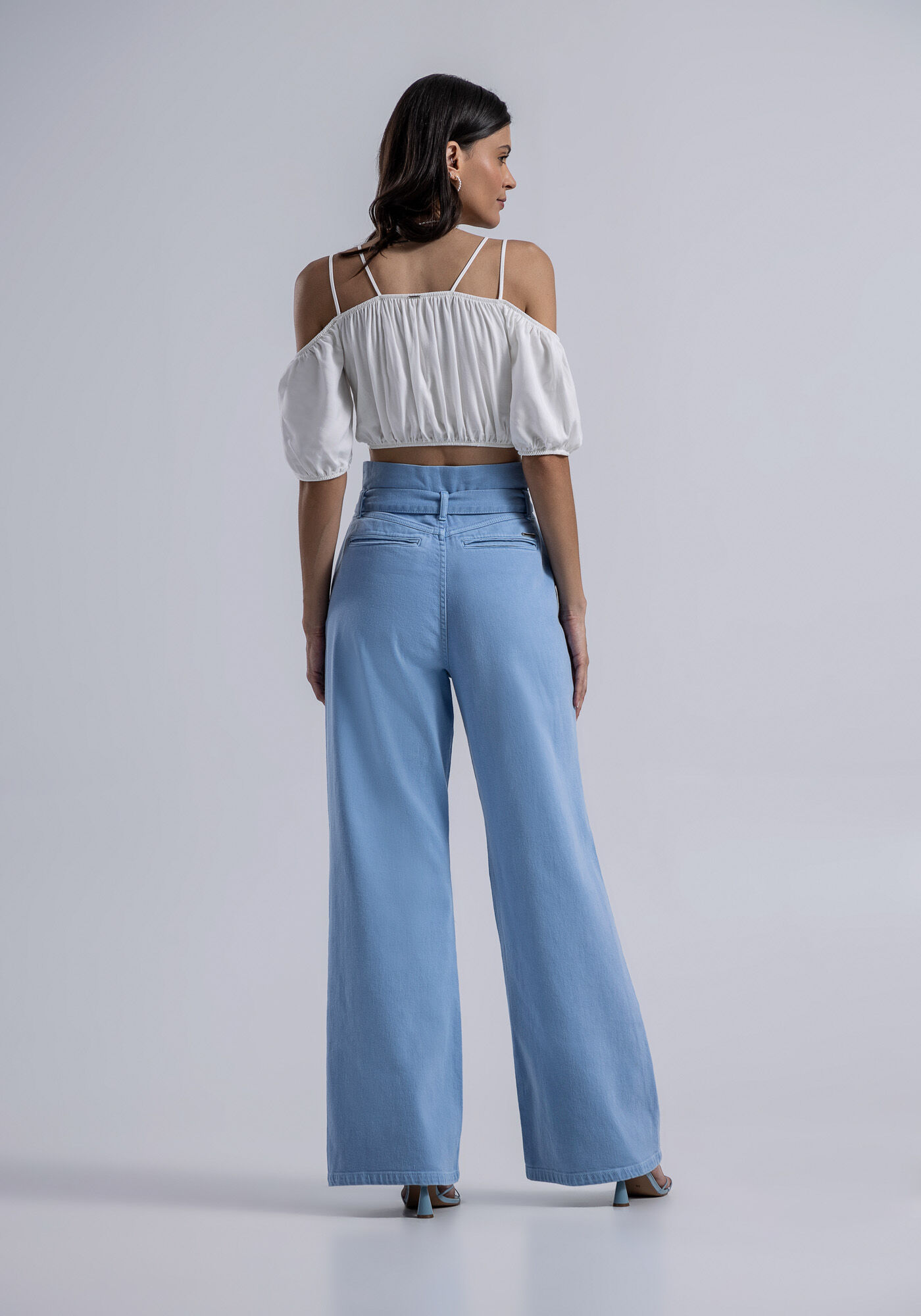 Calça Sarja Wide Leg com Cintura Super Alta | Lez a Lez