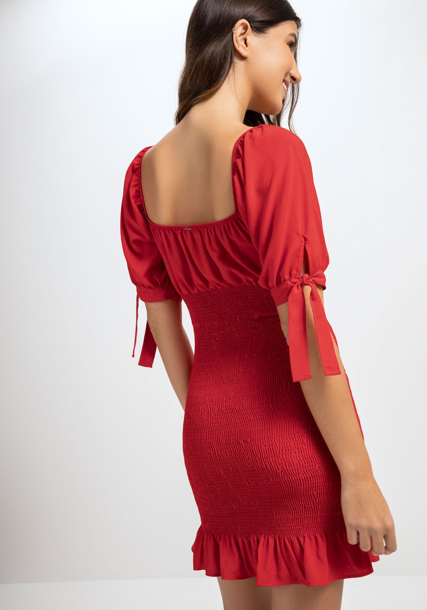Vestido hotsell vermelho reto