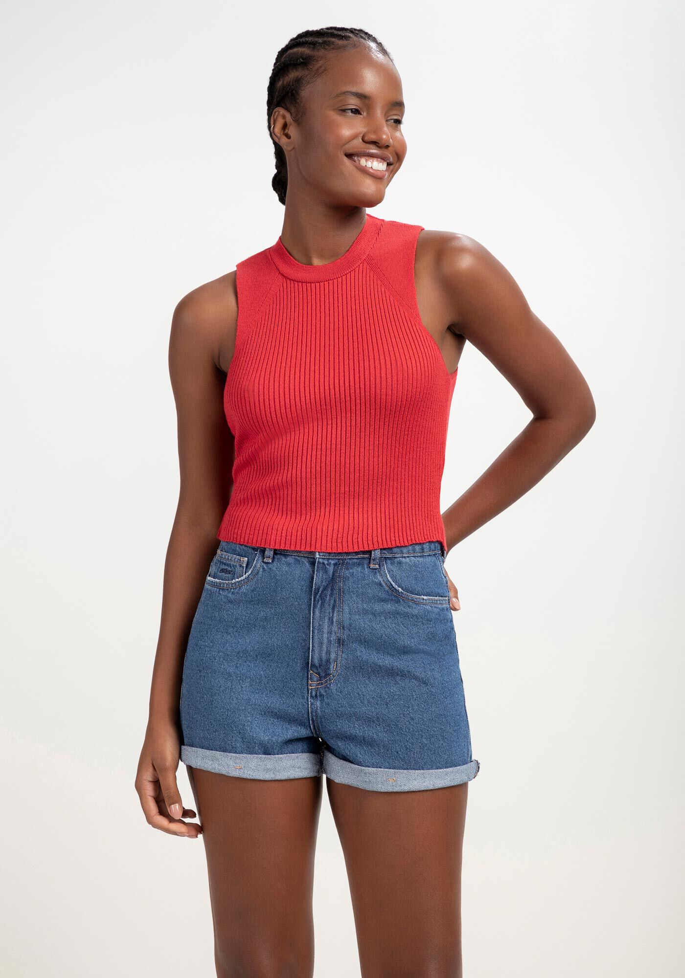 Regata Halter Neck em Tric&ocirc; Cropped, , large.