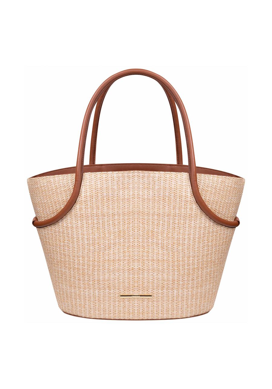 Bolsa Tote Grande em Ráfia com Detalhe Alça, . Bolsa Tote Grande em Ráfia com Detalhe Alça, , large.
