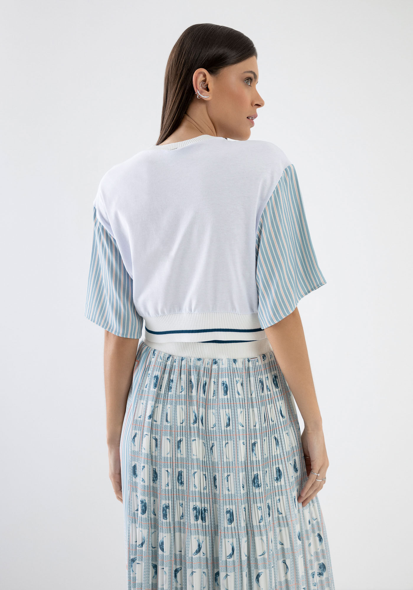 T-shirt Estampada com Retil&iacute;nea Barra, , large.